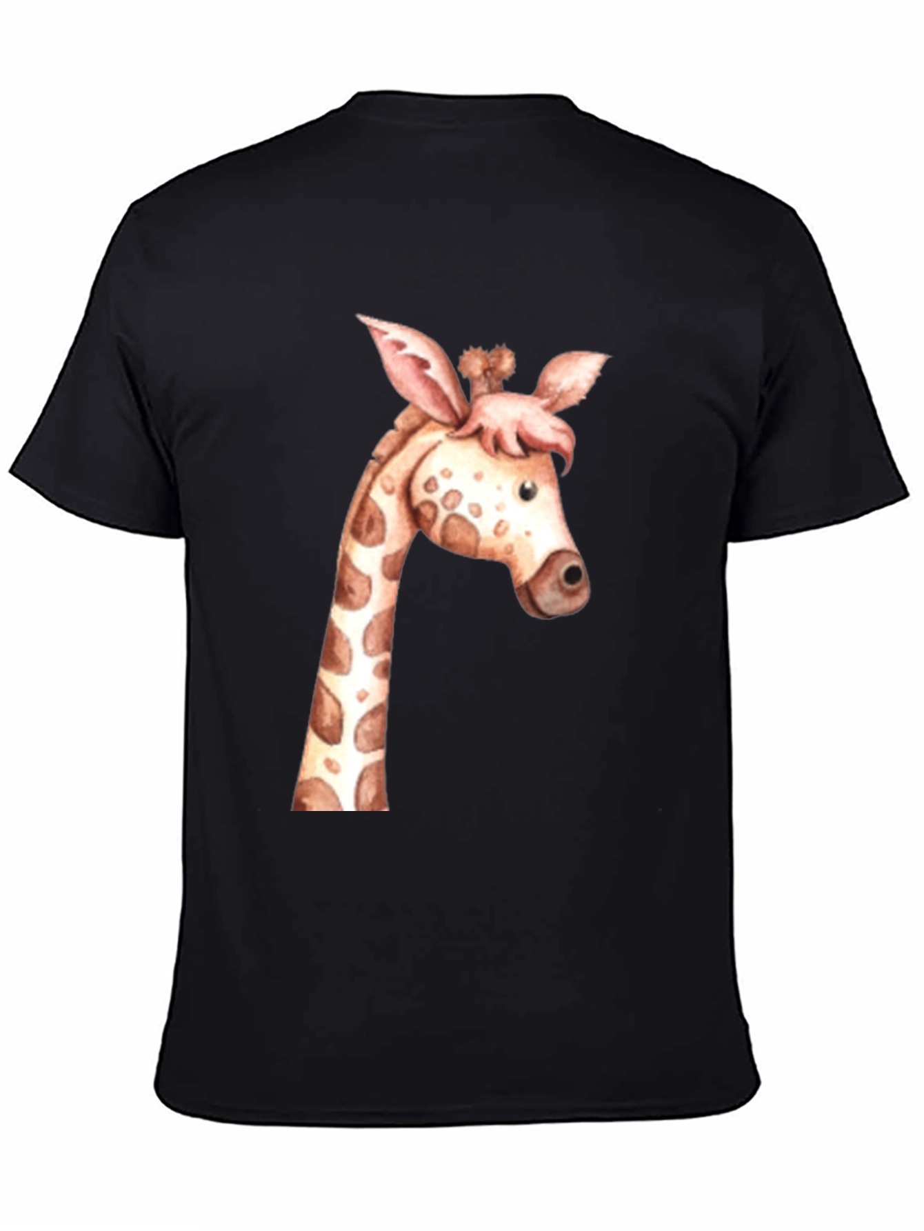 Black Giraffe Graphic Tee - Unisex Black T-Shirt view 4