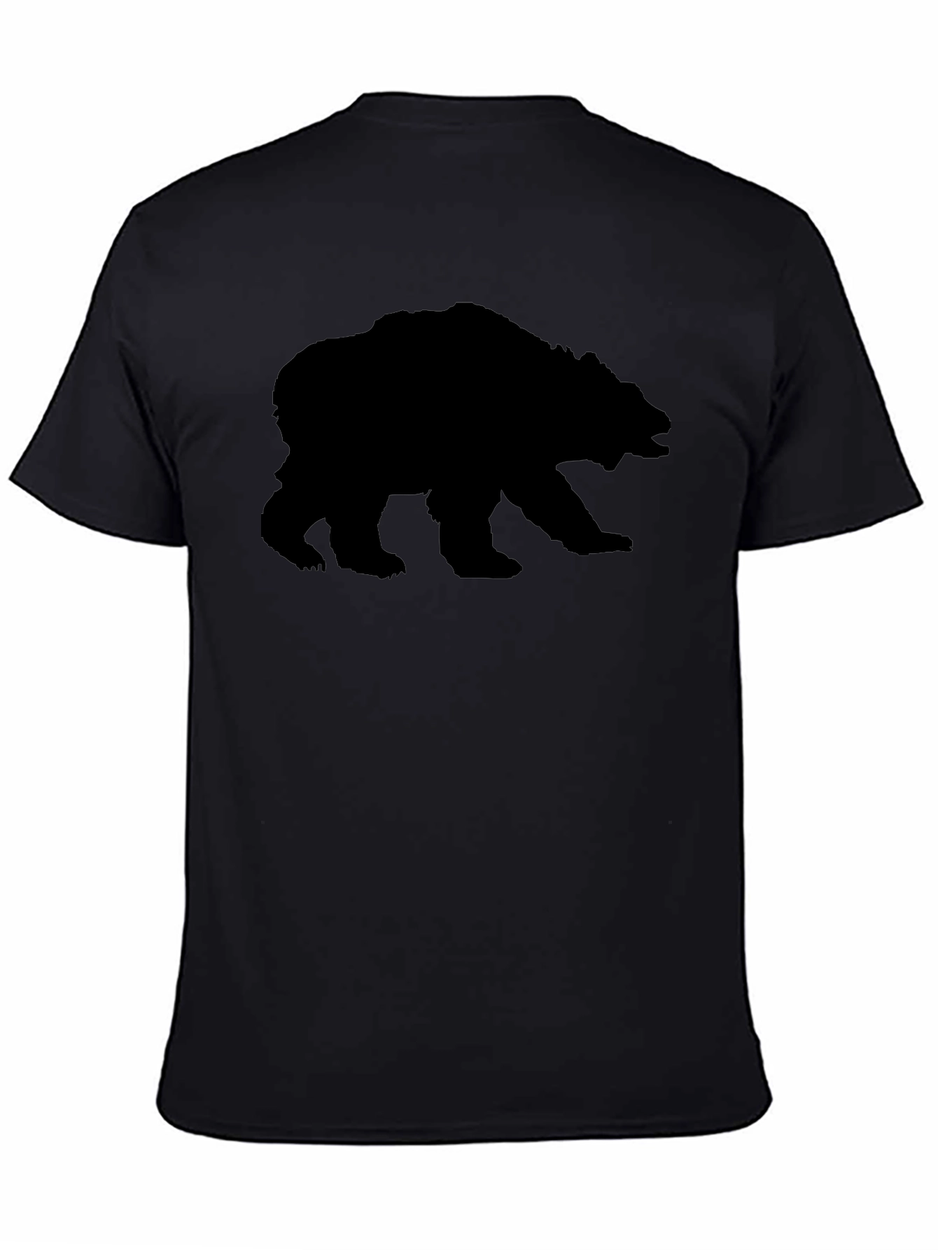 Black Bear Silhouette Graphic Print T-Shirt view 4
