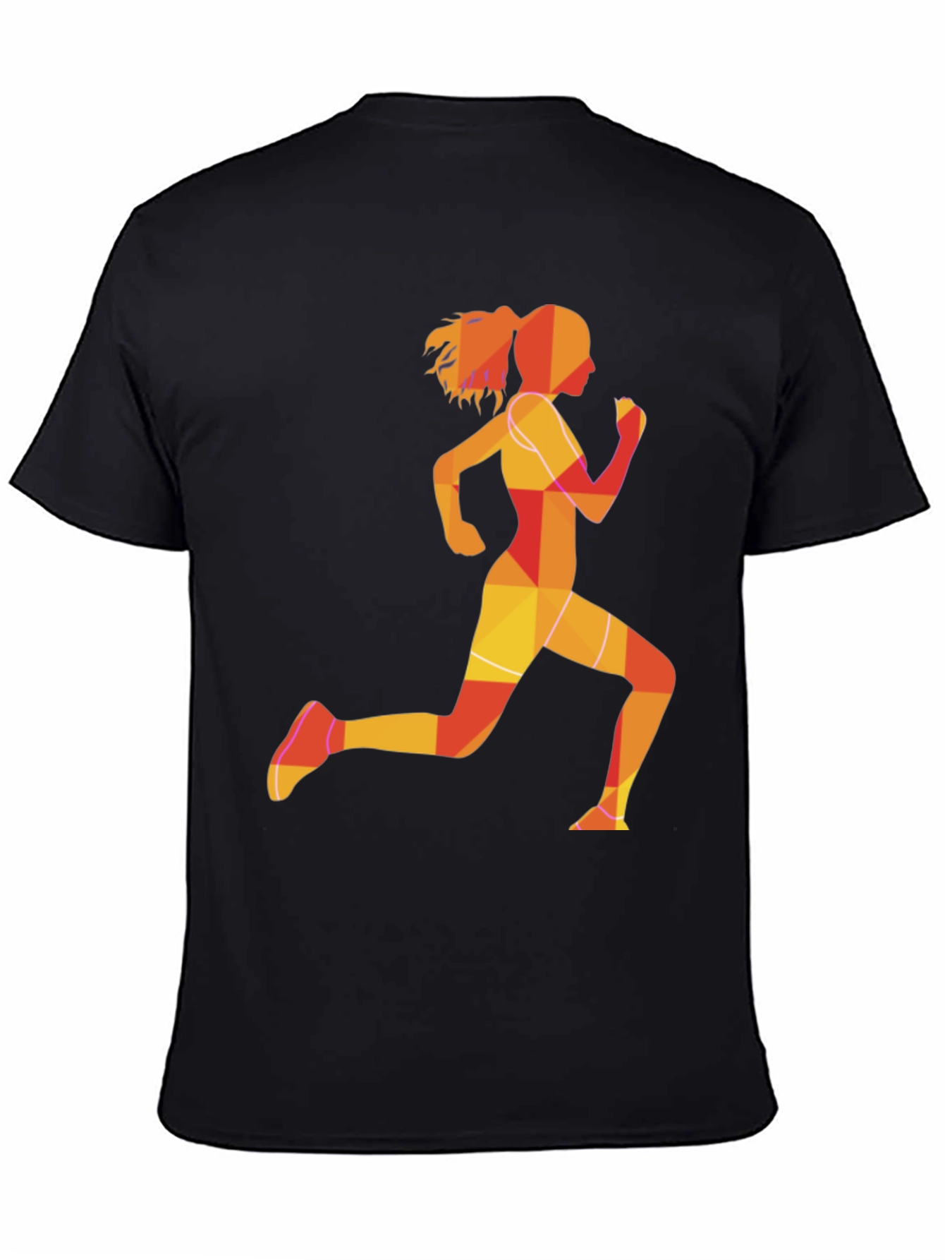 Black Running Girl Graphic Tee - Black Unisex T-Shirt view 4