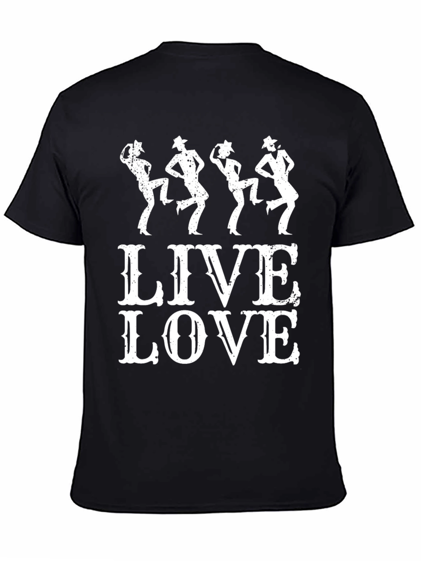 Black Live Love Line Dance T-Shirt - Cotton Blend, Short Sleeve view 4