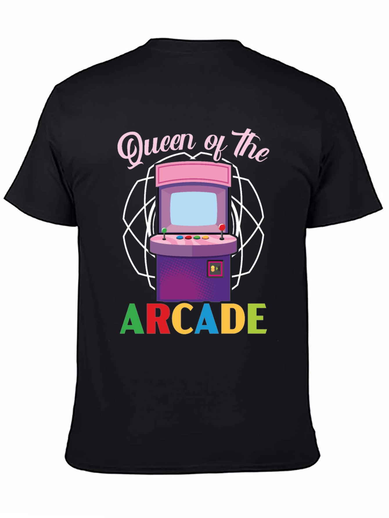 Black Queen of the Arcade T-Shirt view 4