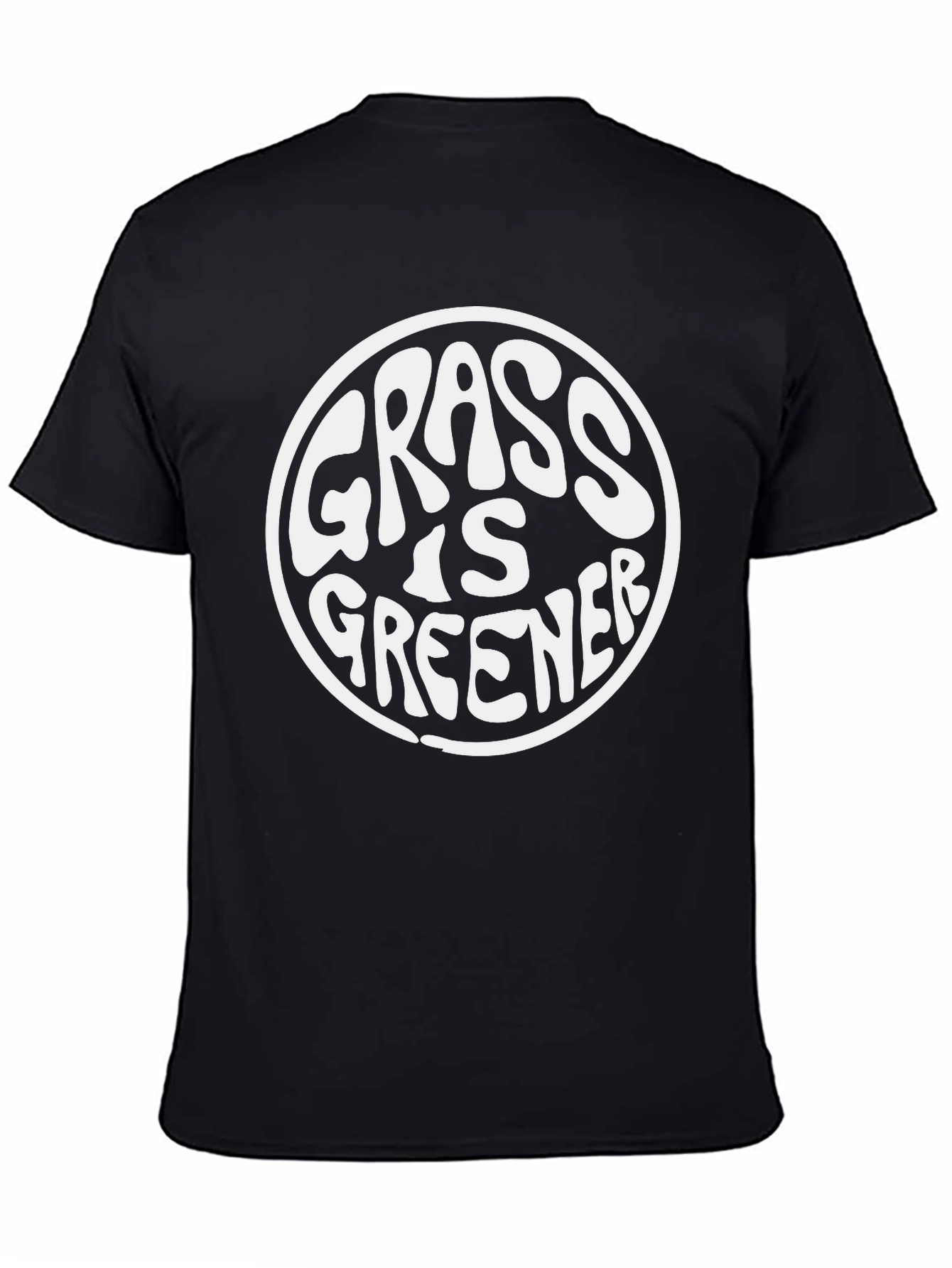 Black Grass Is Greener T-Shirt - Black, Classic Fit view 4