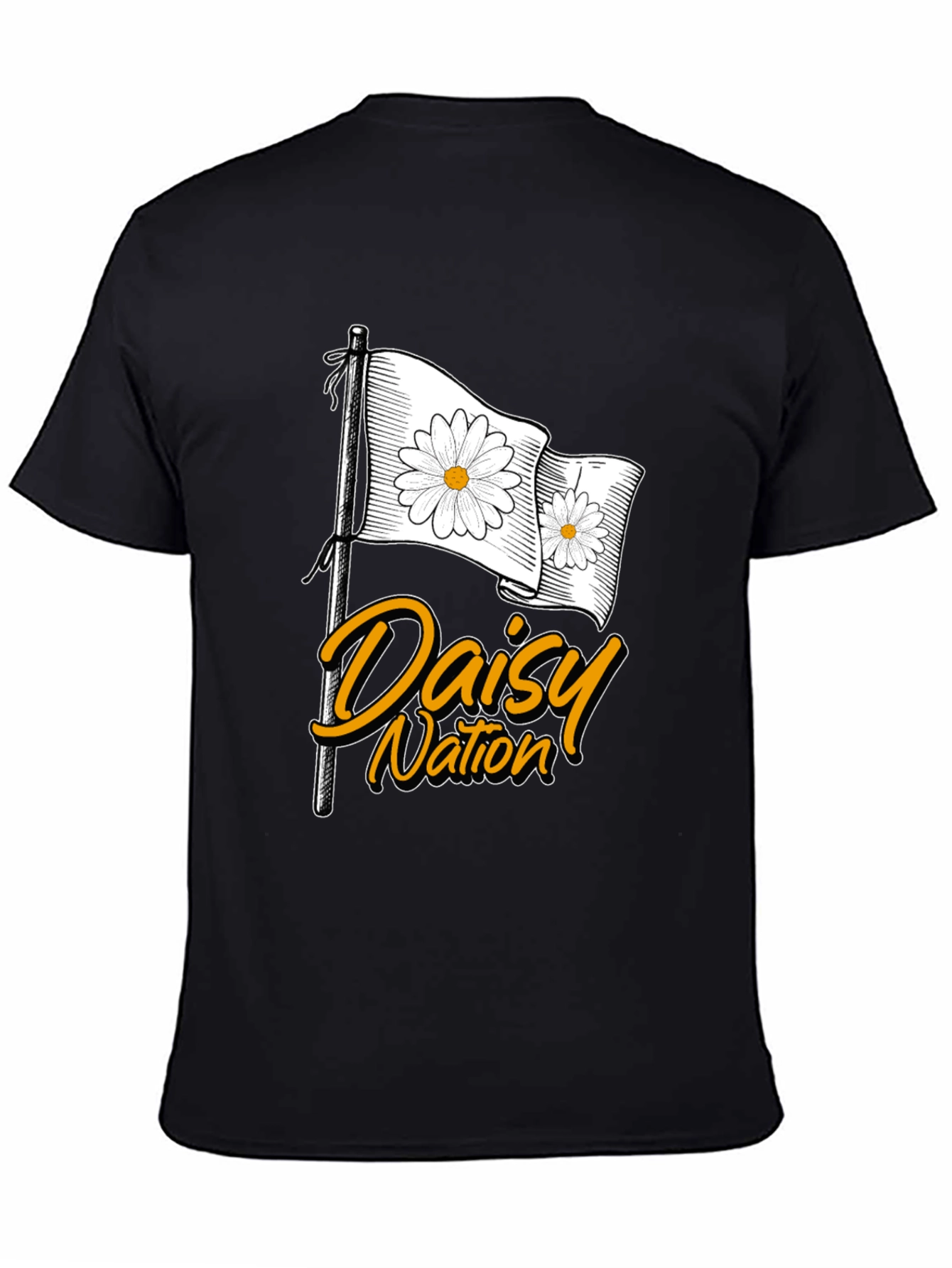Black Daisy Nation Graphic T-Shirt - Black Cotton Tee view 4