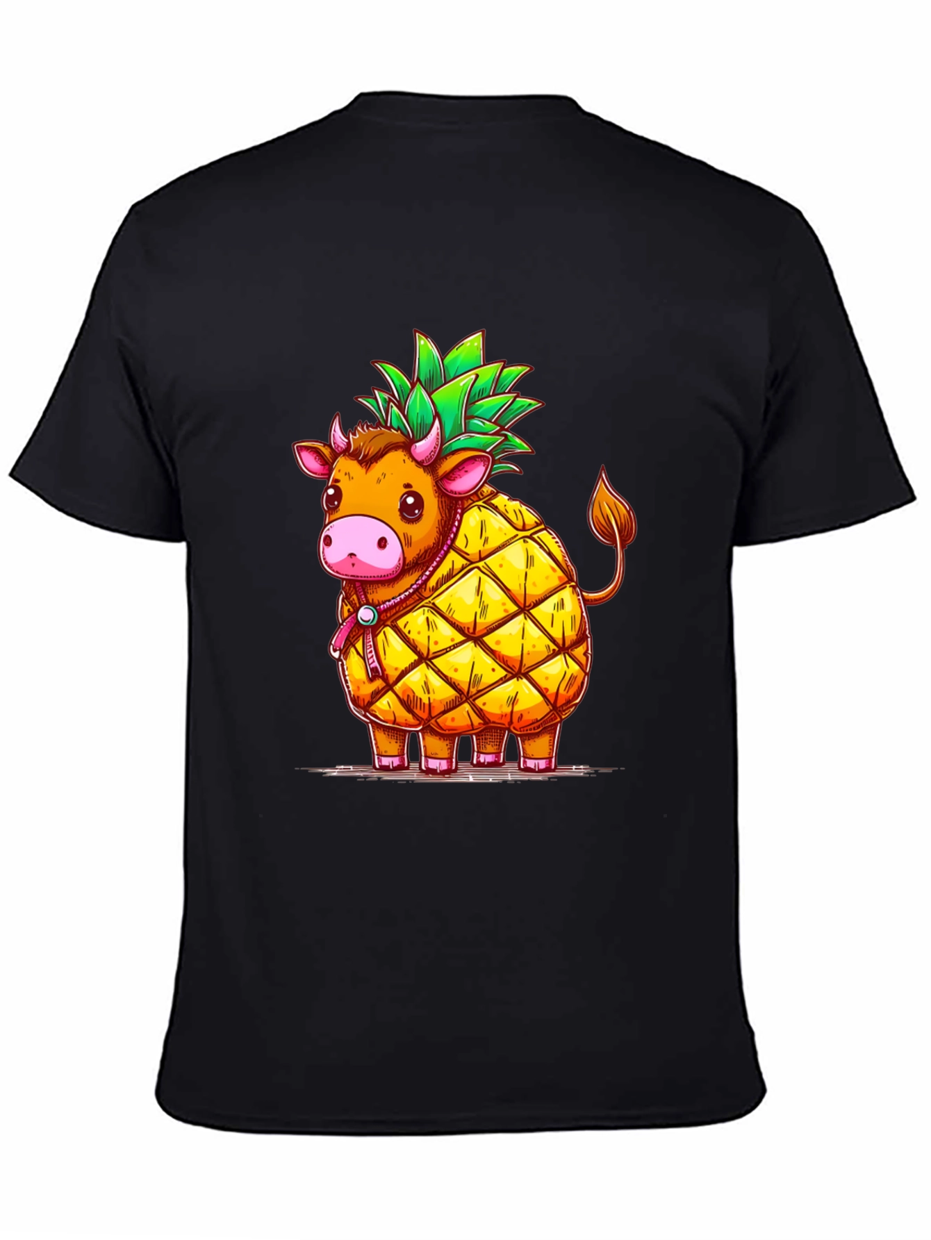 Black Pineapple Cow Graphic Tee view 4