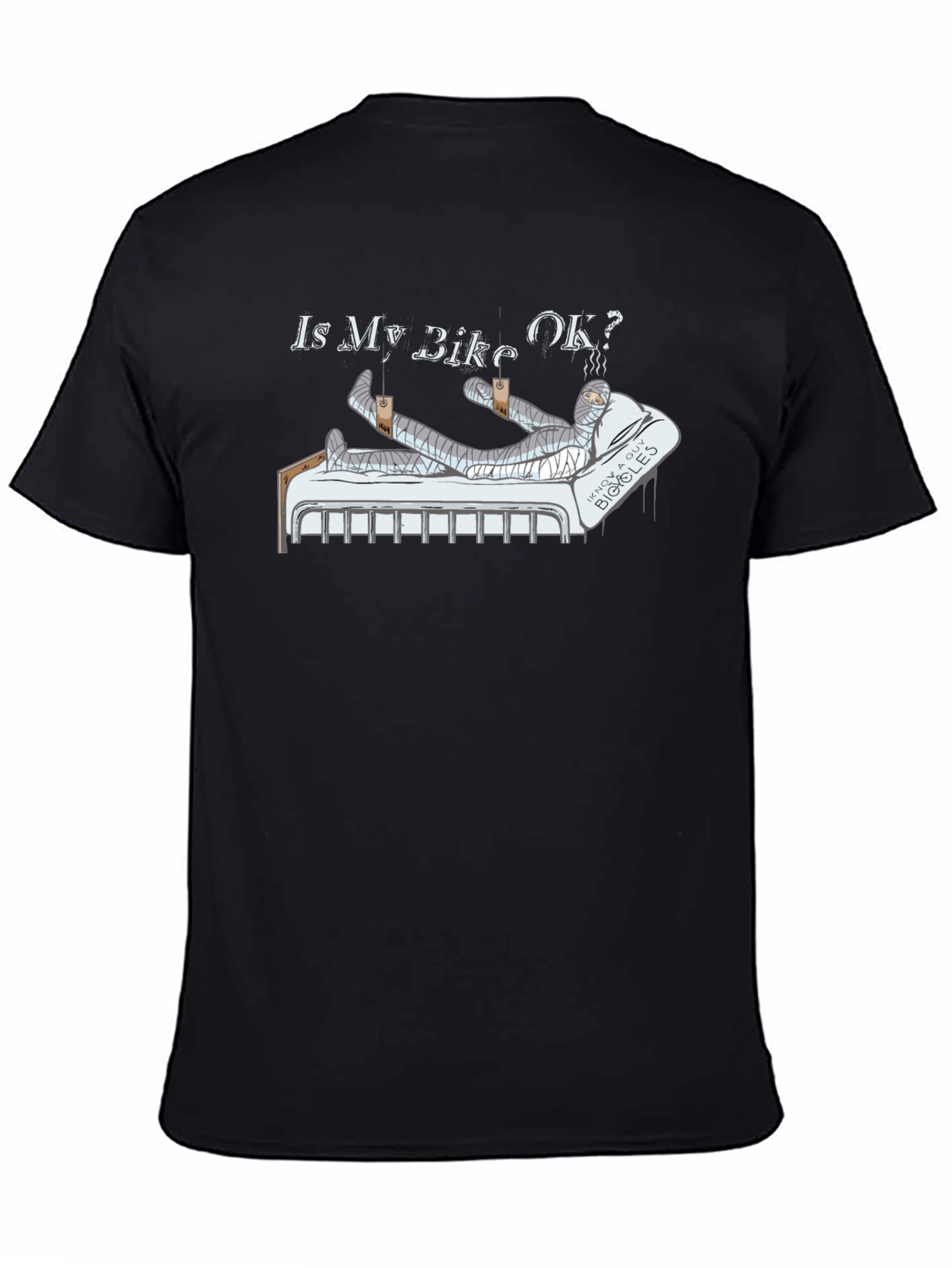 Black Is My Bike OK? Funny Motorcycle Injury T-Shirt view 4