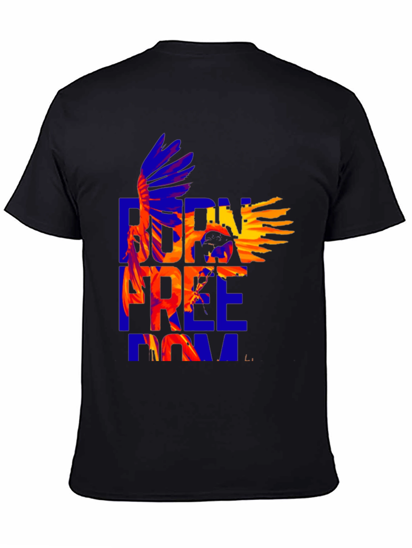 Black Born Free Eagle Graphic Tee - Stylish Cotton T-Shirt view 4
