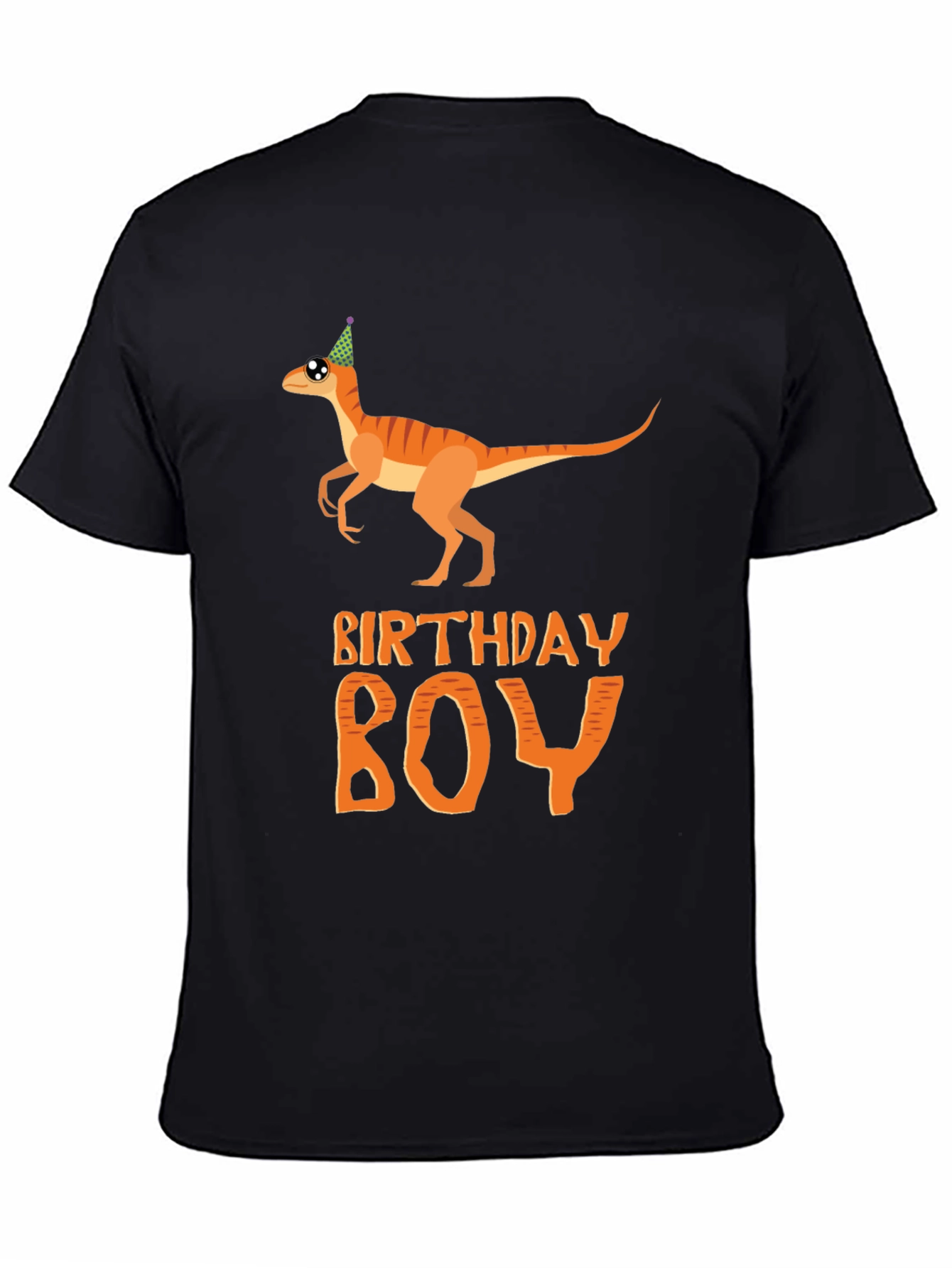 Black Birthday Boy T-Shirt Dinosaur Party Tee view 4