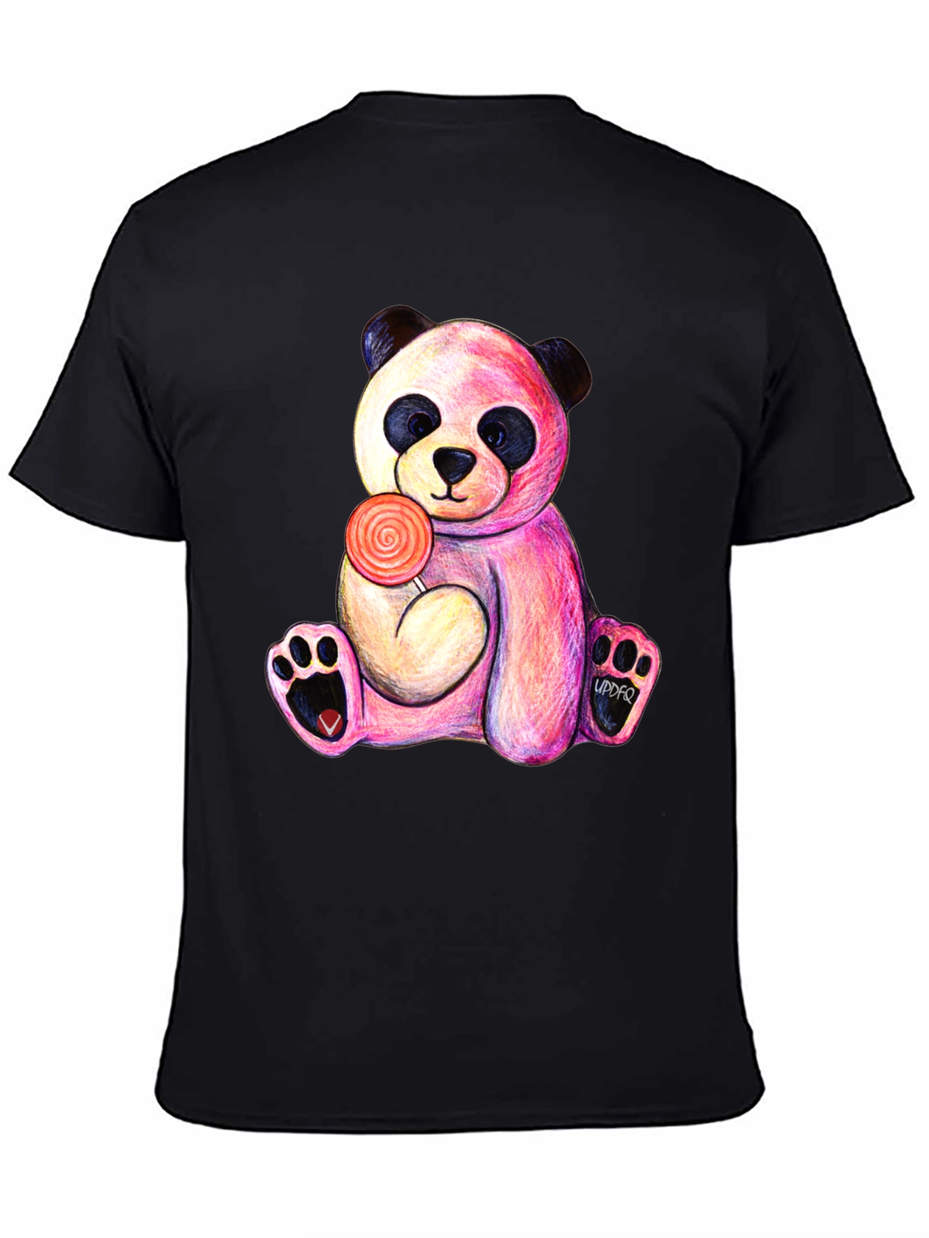 Black Panda Lollipop T-Shirt - Unique Graphic Tee view 4