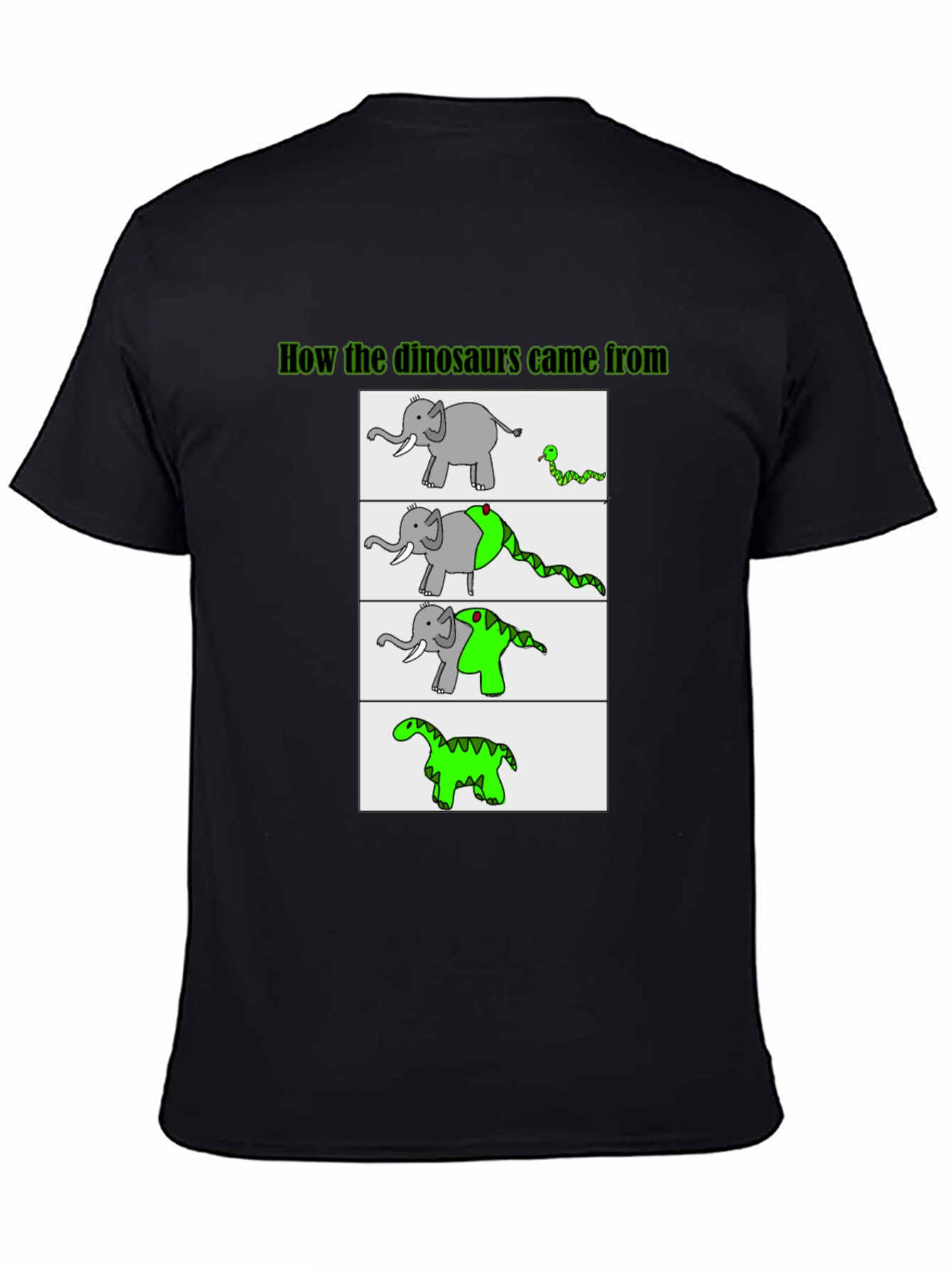 Black Funny Dinosaur Evolution Graphic T-Shirt view 4