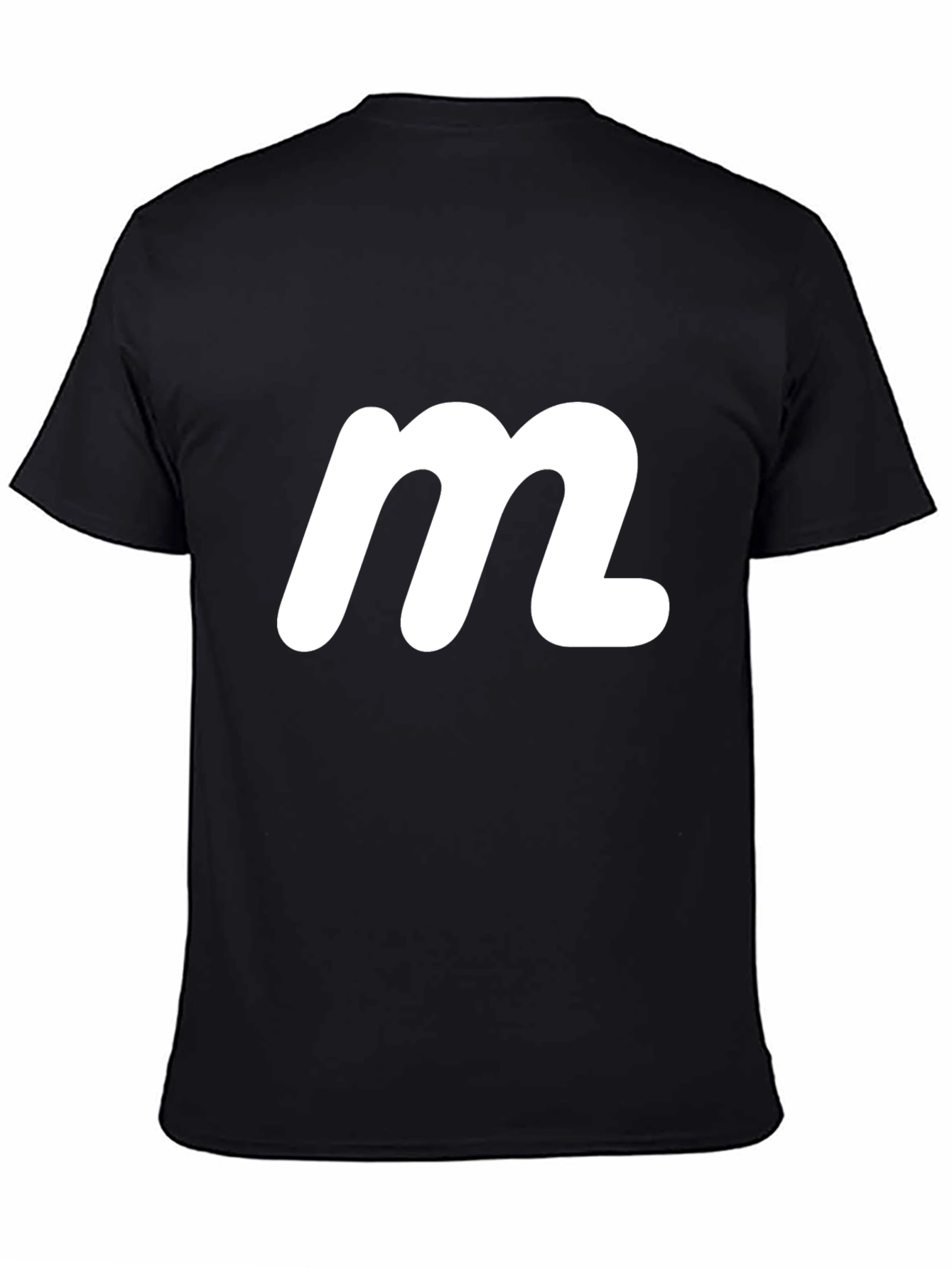 Black Minimalist Black Tee with White 'M' Logo view 4