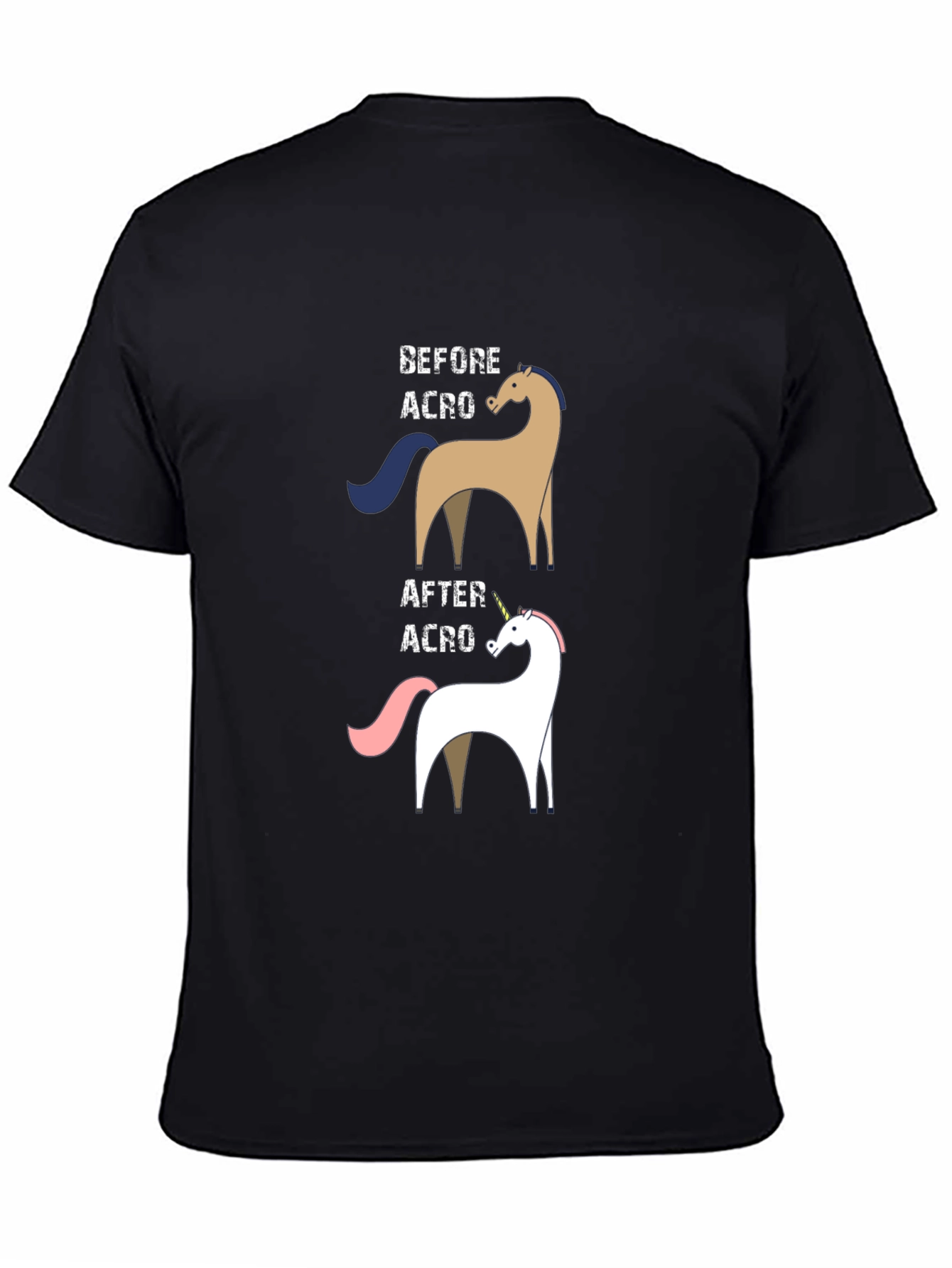 Black Funny Acro Unicorn T-Shirt view 4
