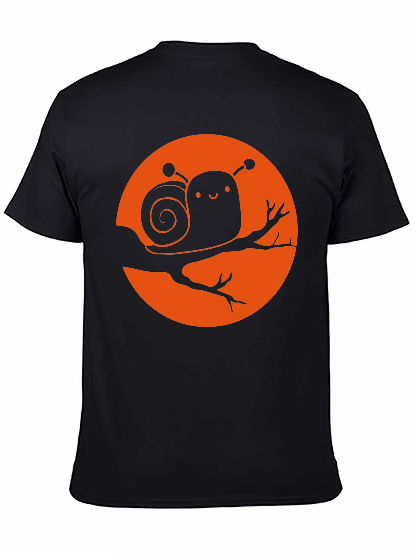 Black Cute Snail Graphic Tee - Unique Design view 4