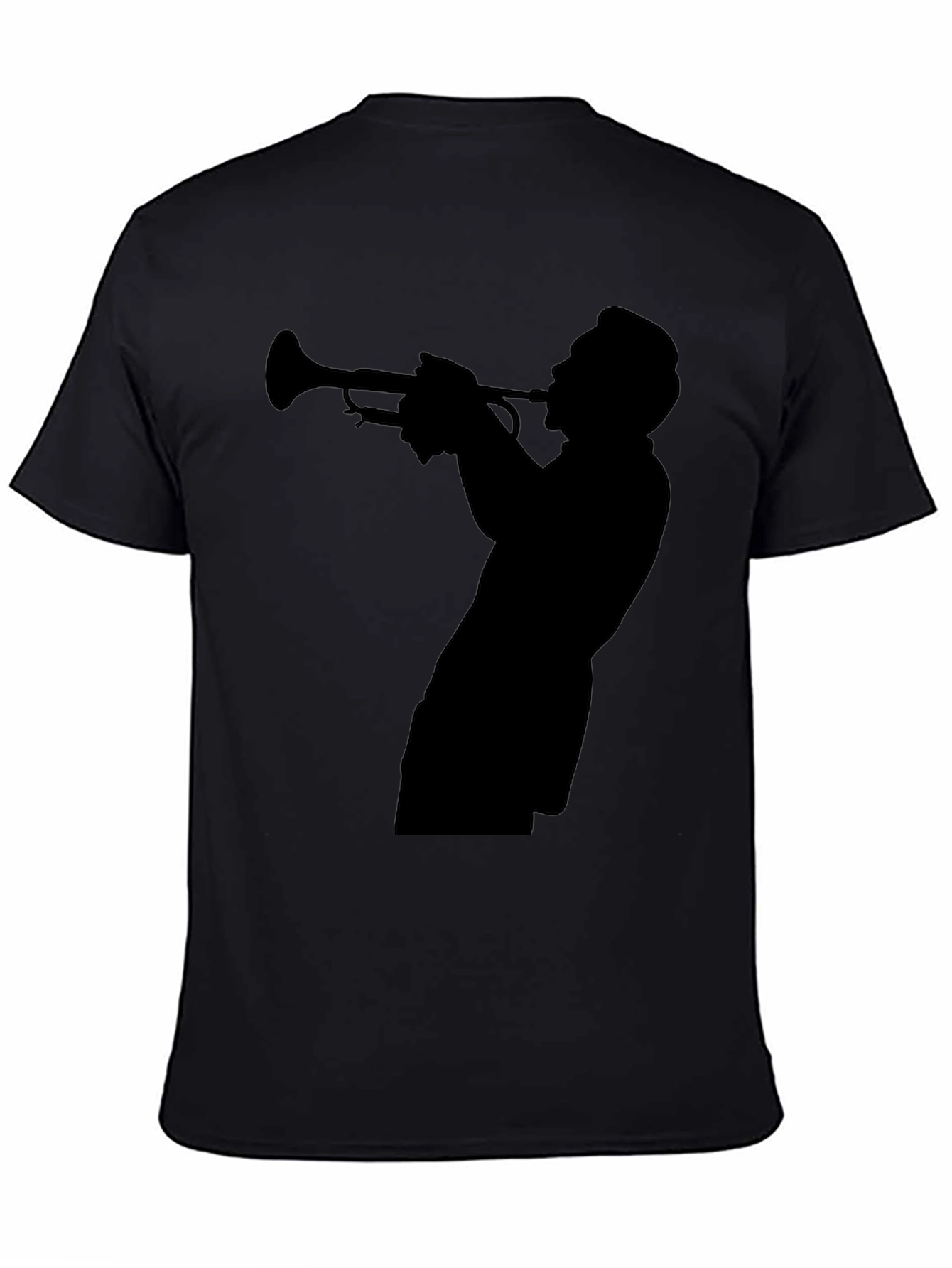 Black Jazz Trumpet Silhouette T-Shirt view 4