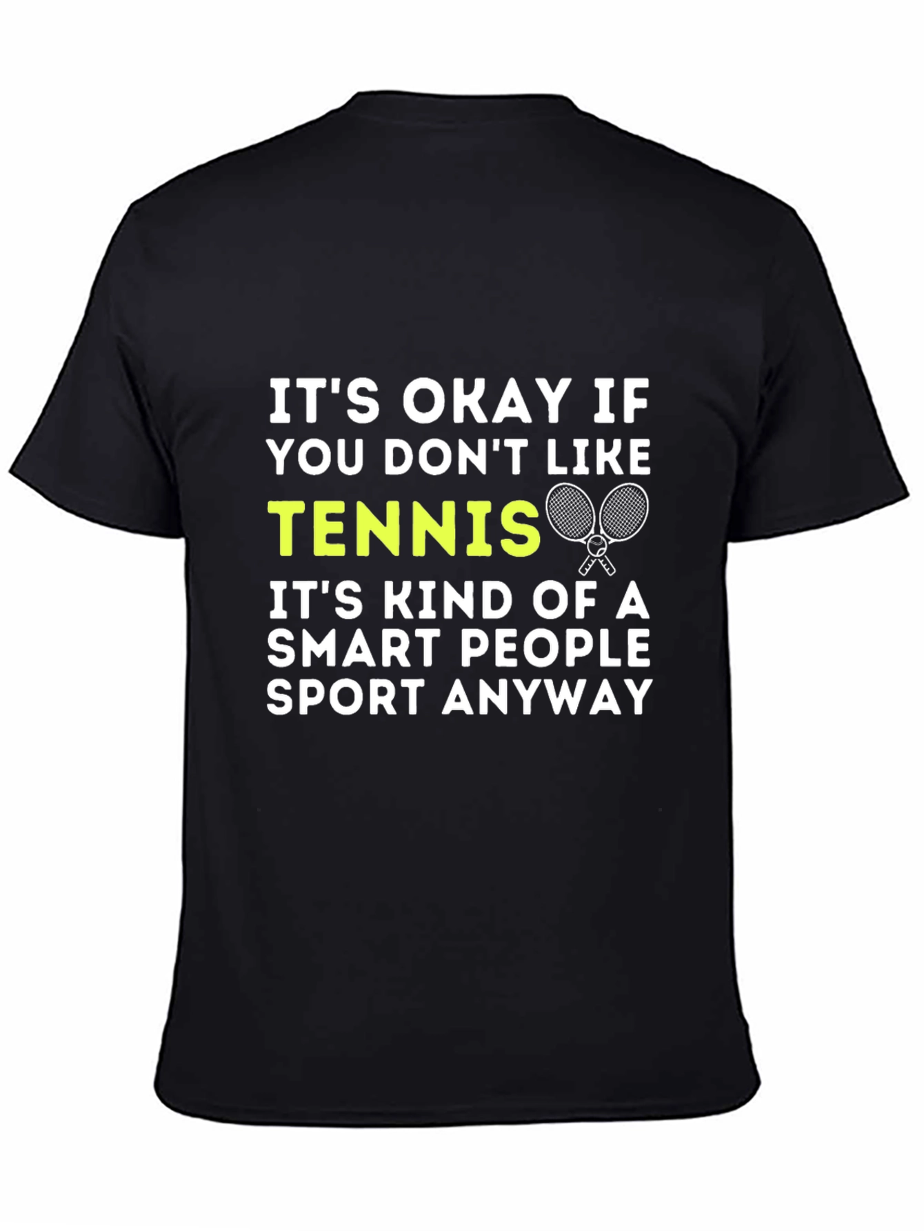 Black Funny Tennis Smart People Graphic T-Shirt view 4