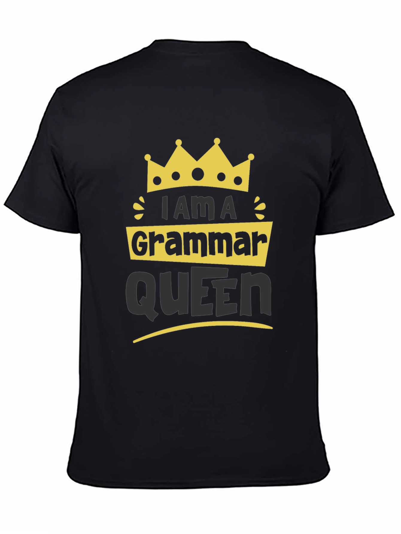 Black Grammar Queen T-Shirt - Funny Novelty Tee view 4
