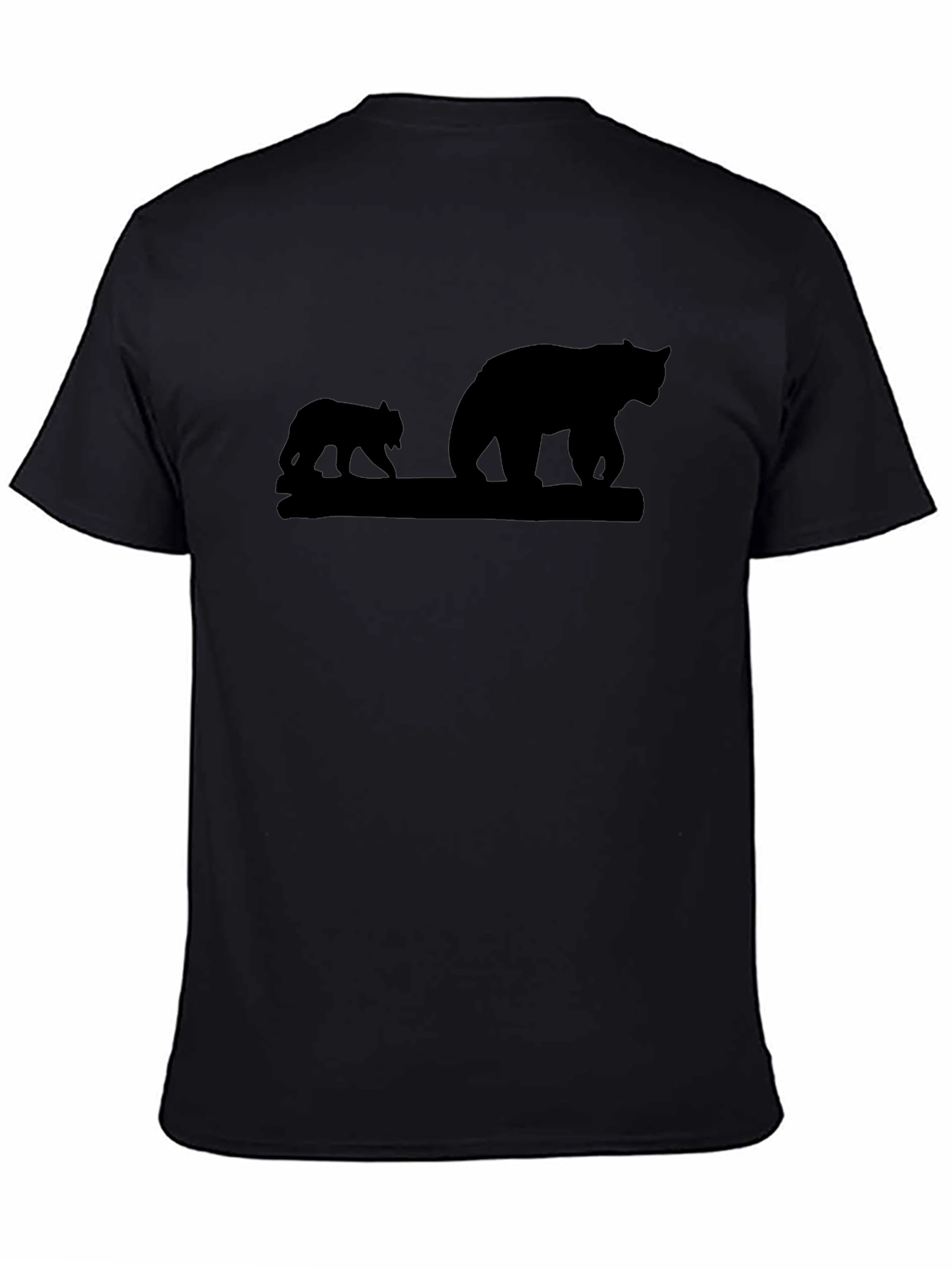Black Black Bear Family Silhouette T-Shirt view 4