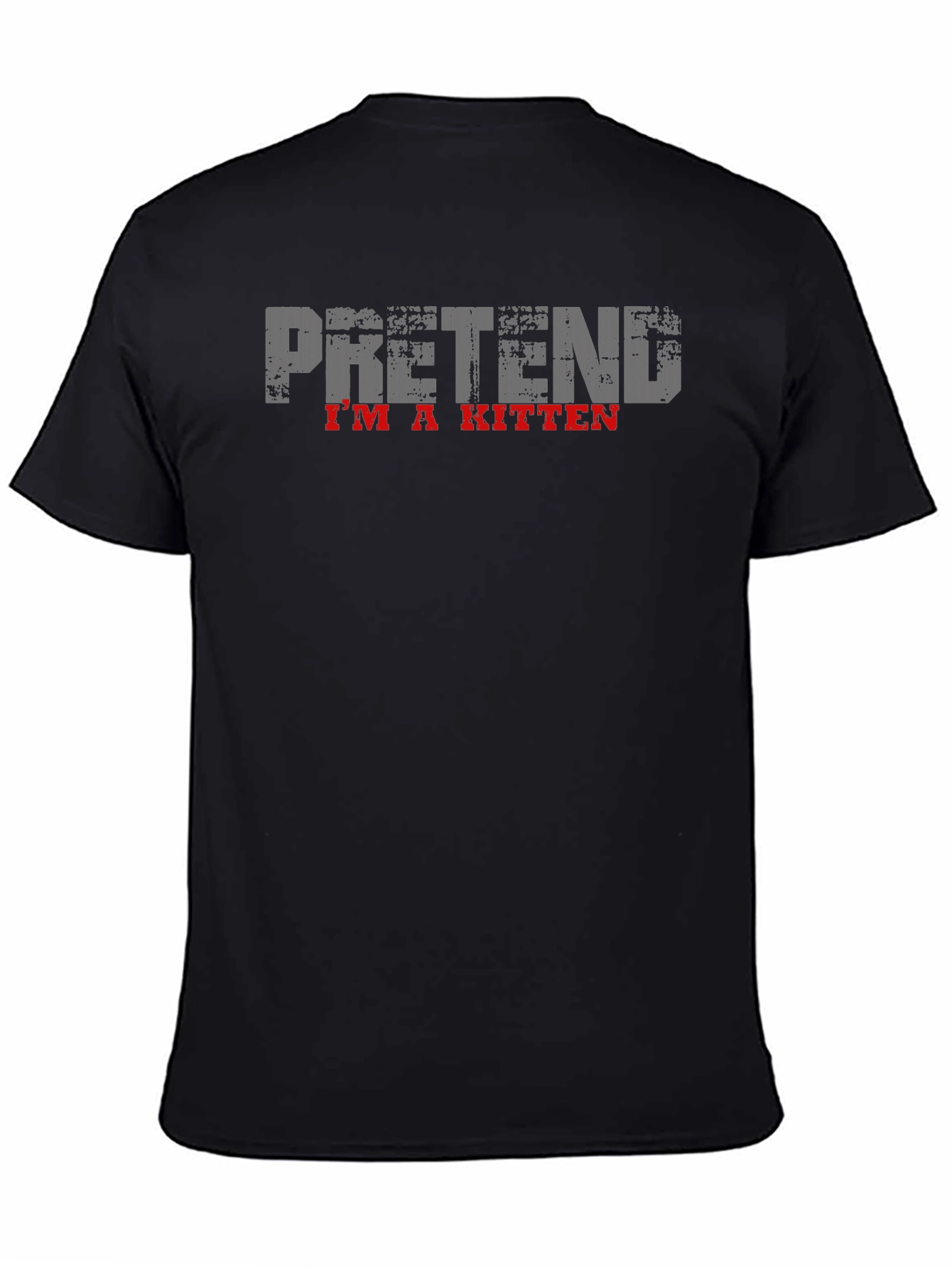 Black Pretend I'm a Kitten Black T-Shirt view 4