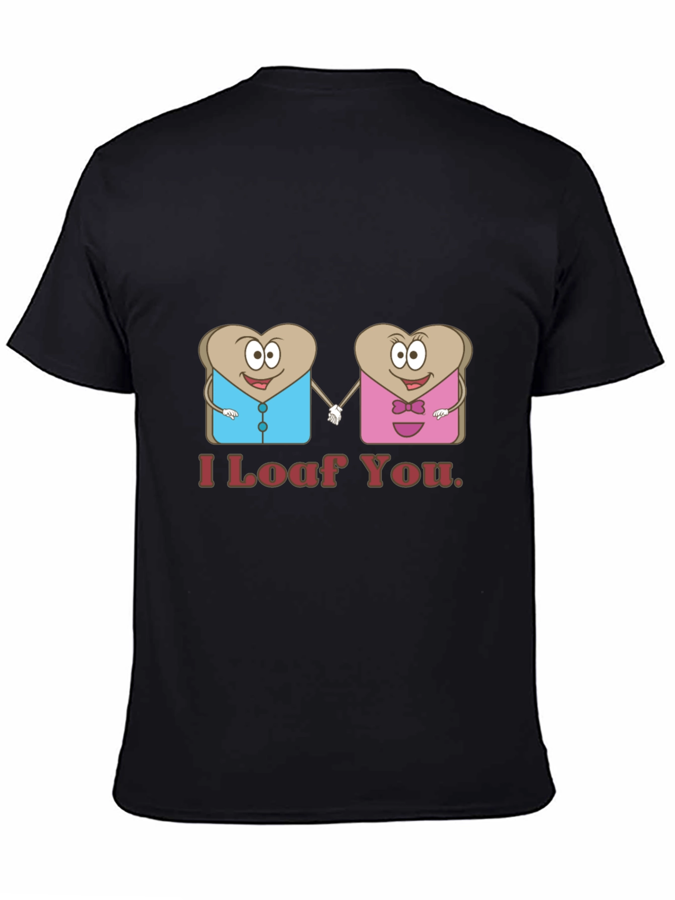 Black I Loaf You Graphic Tee - Black Cotton T-Shirt view 4
