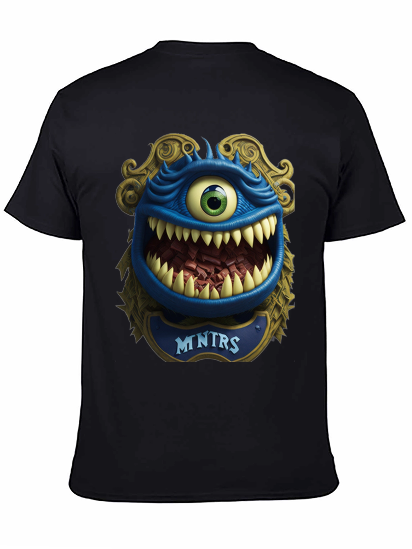 Black Monster Graphic T-Shirt: Mntrs Design view 4
