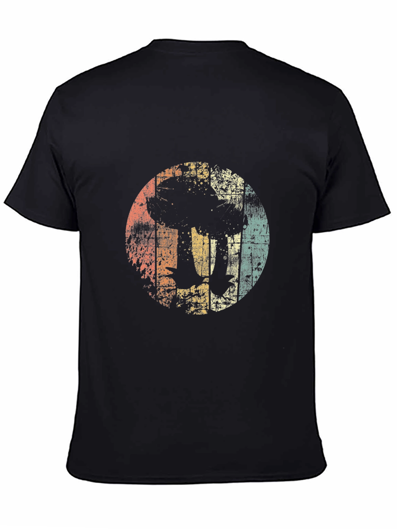 Black Retro Mushroom T-Shirt - Vintage Style Tee view 4