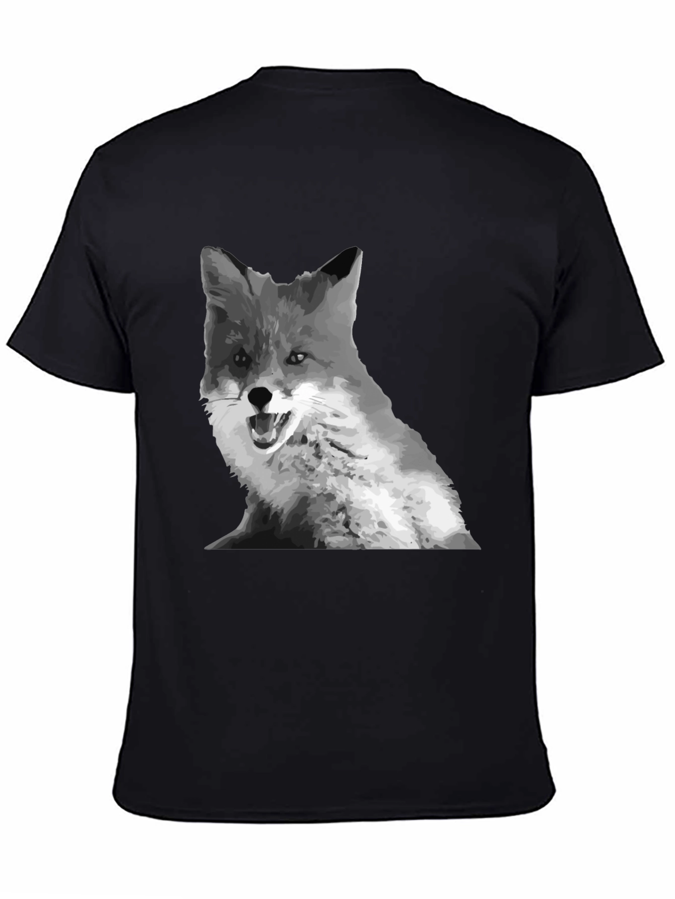 Black Fox Graphic Print Crew Neck T-Shirt view 4