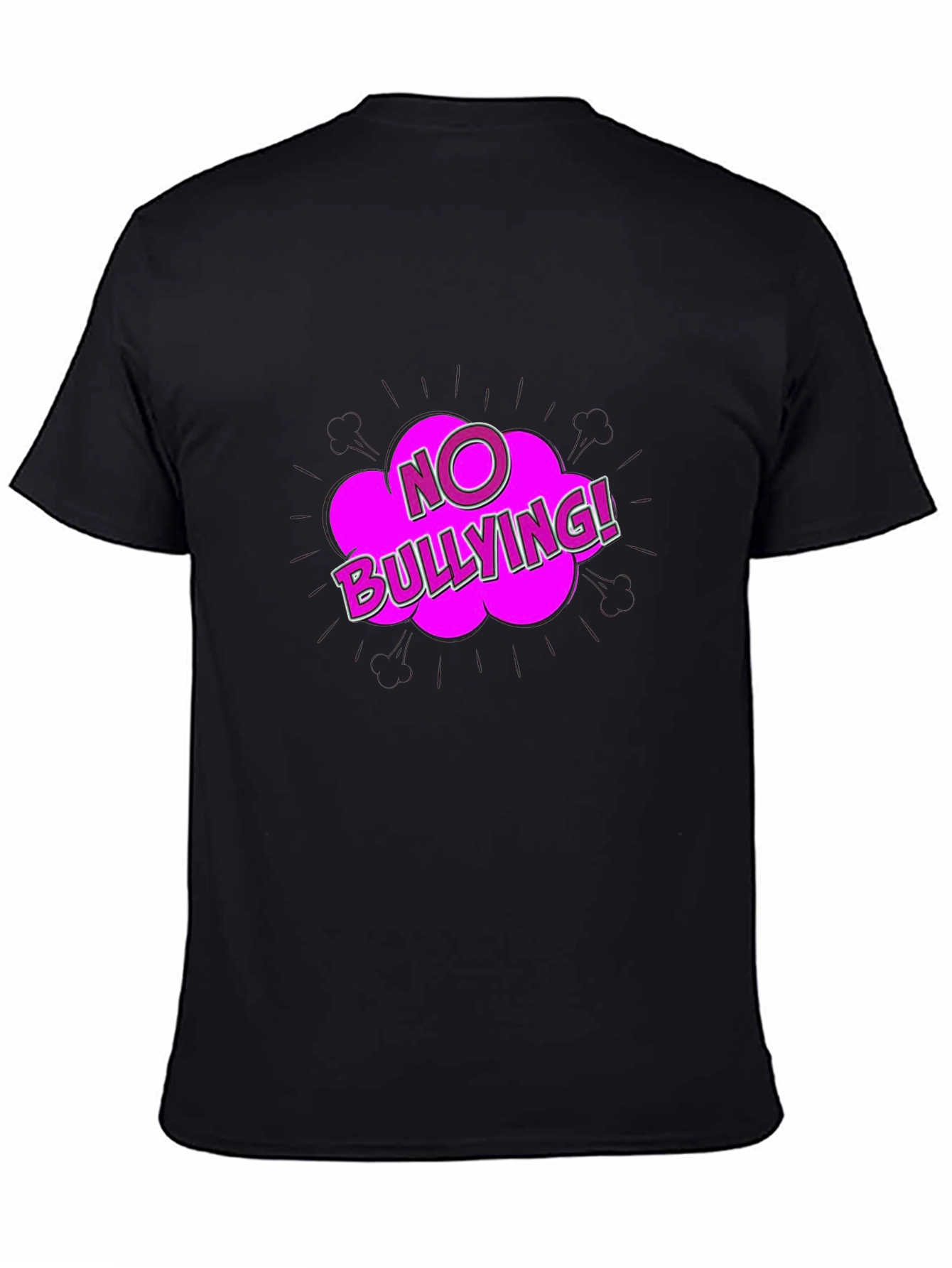 Black No Bullying T-Shirt view 4