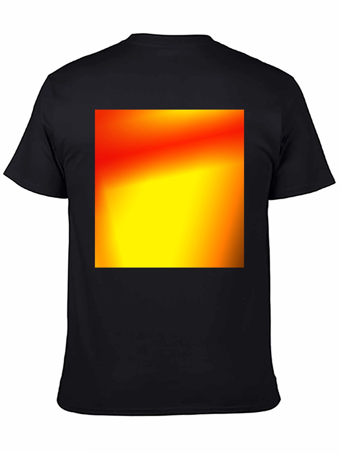 Black Bold Black T-Shirt with Abstract Gradient Design view 4
