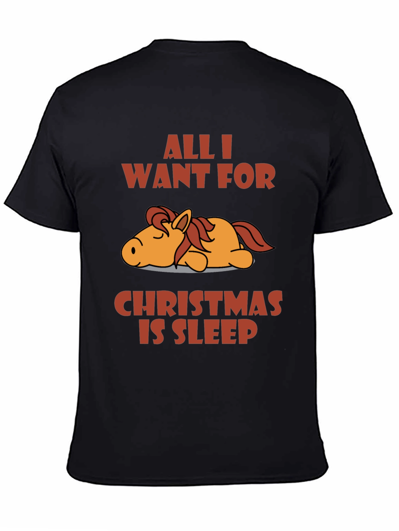 Black Sleepy Horse Christmas T-Shirt view 4