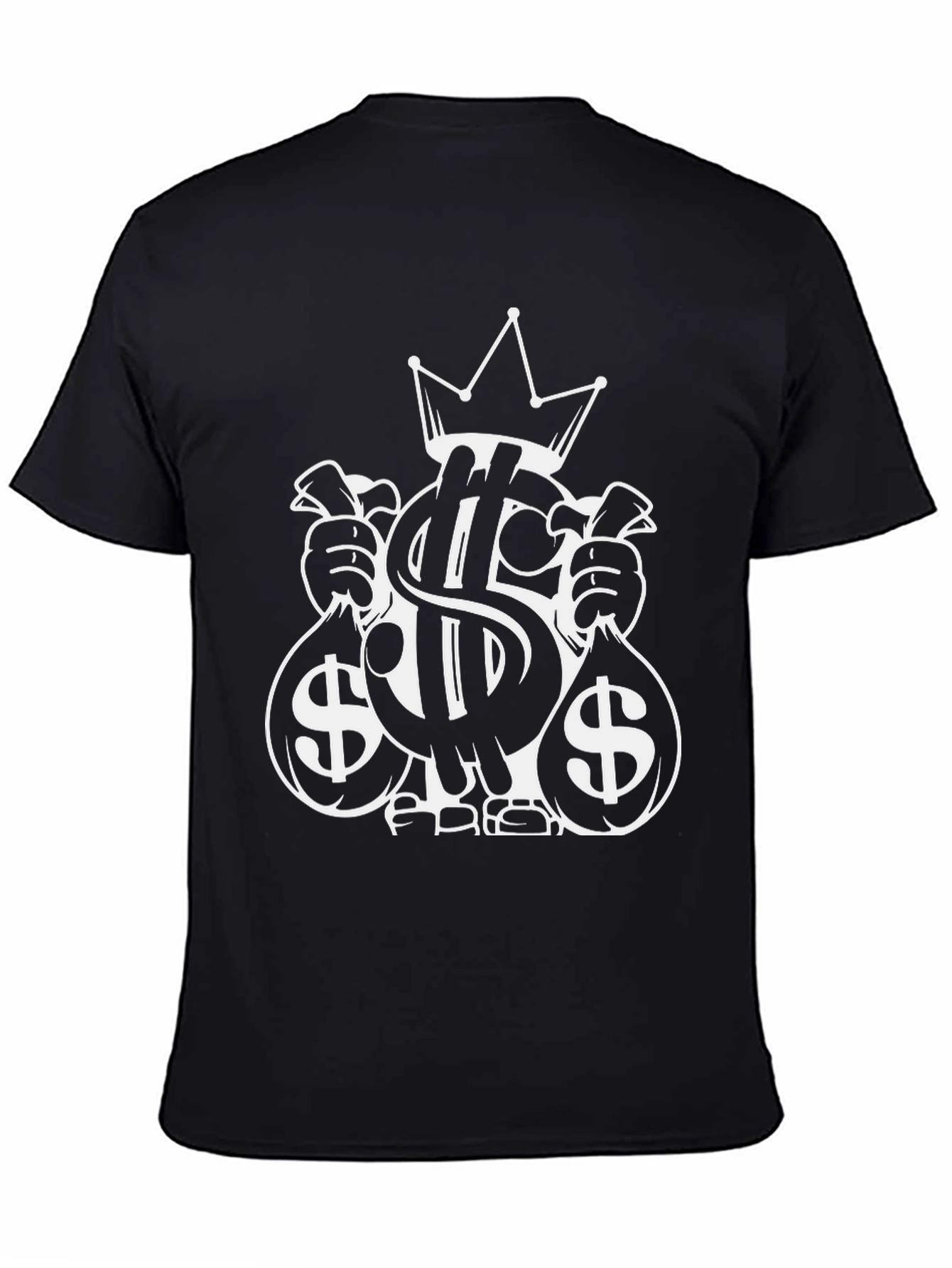 Black Money Bags Crown Graphic Tee - Black view 4