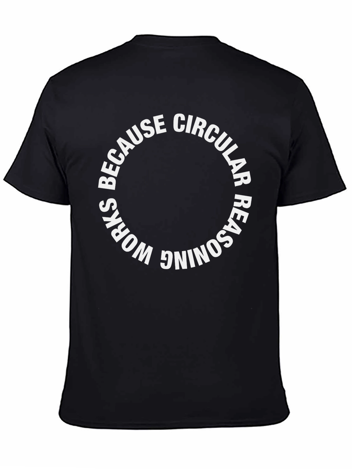 Black Circular Reasoning Graphic Tee - Black view 4