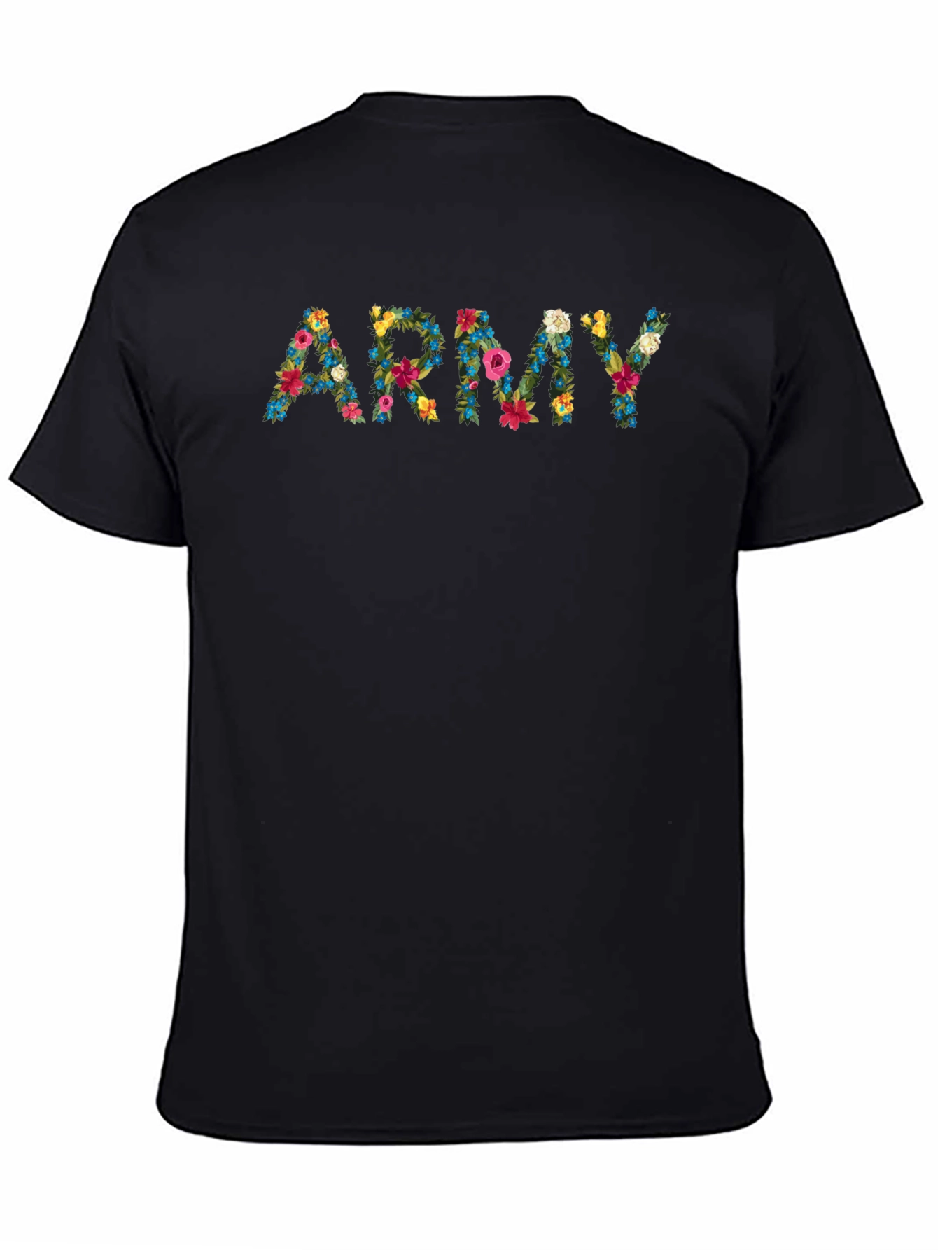 Black Floral Army Graphic T-Shirt view 4