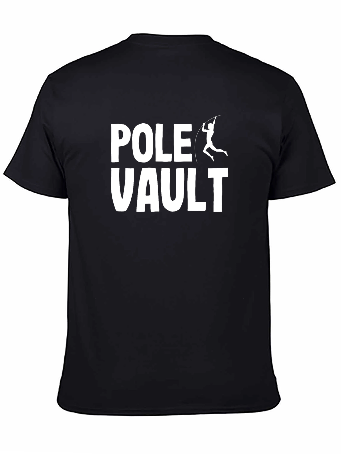 Black Pole Vault T-Shirt - Athletic Sport Tee view 4