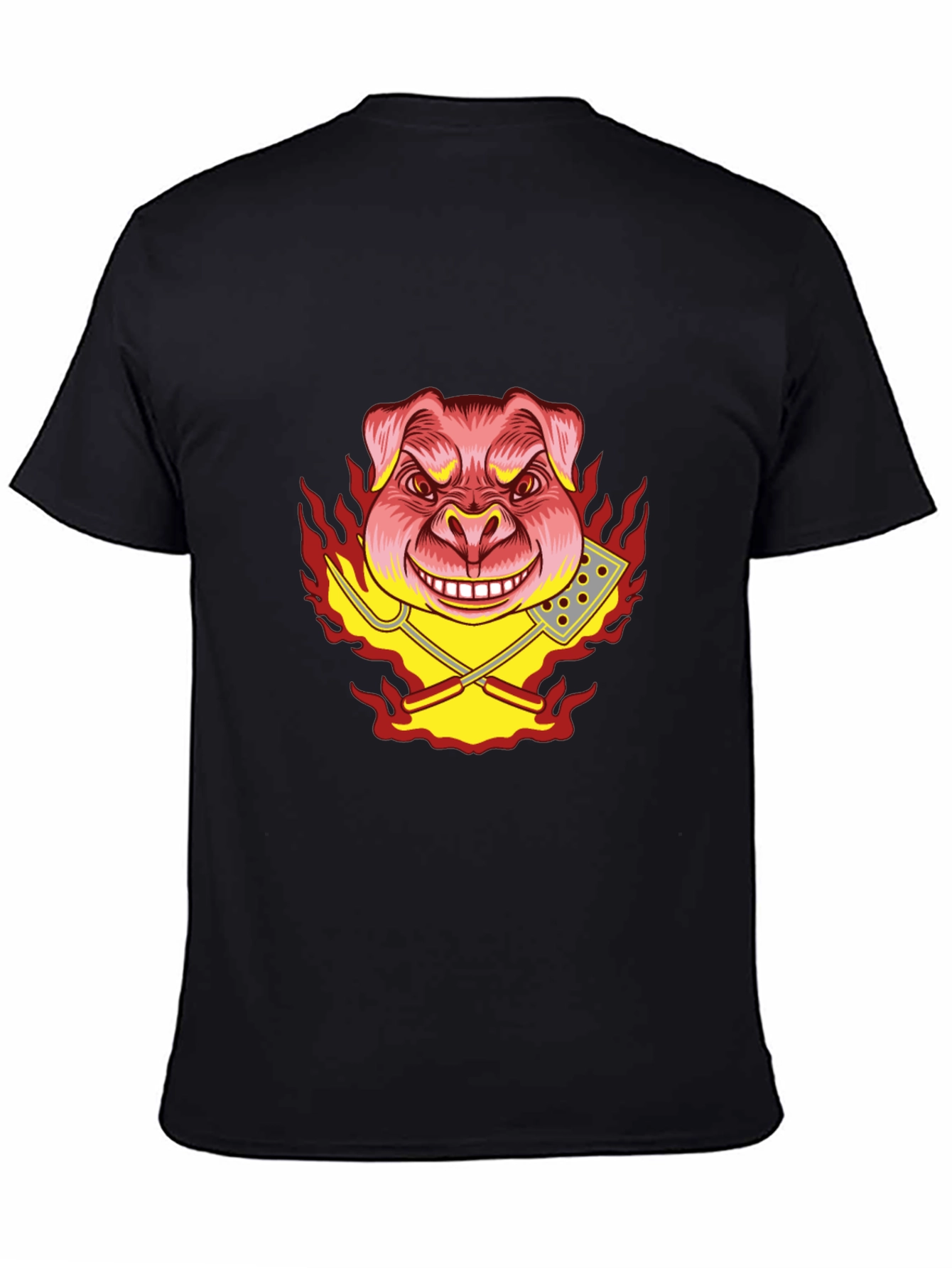 Black BBQ Pig Graphic Tee - Black T-Shirt view 4