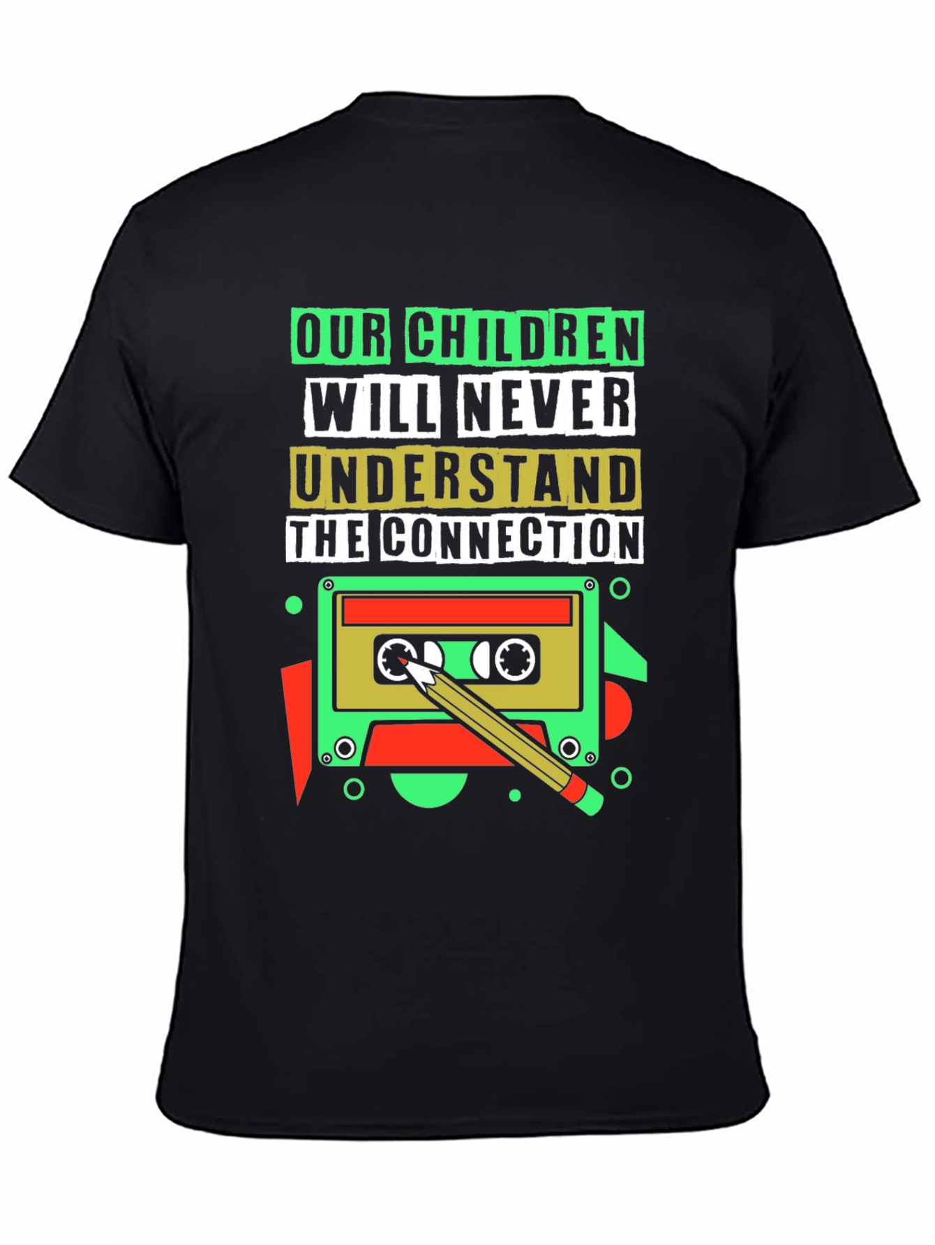 Black Retro Cassette Tape T-Shirt - 80s/90s Throwback view 4