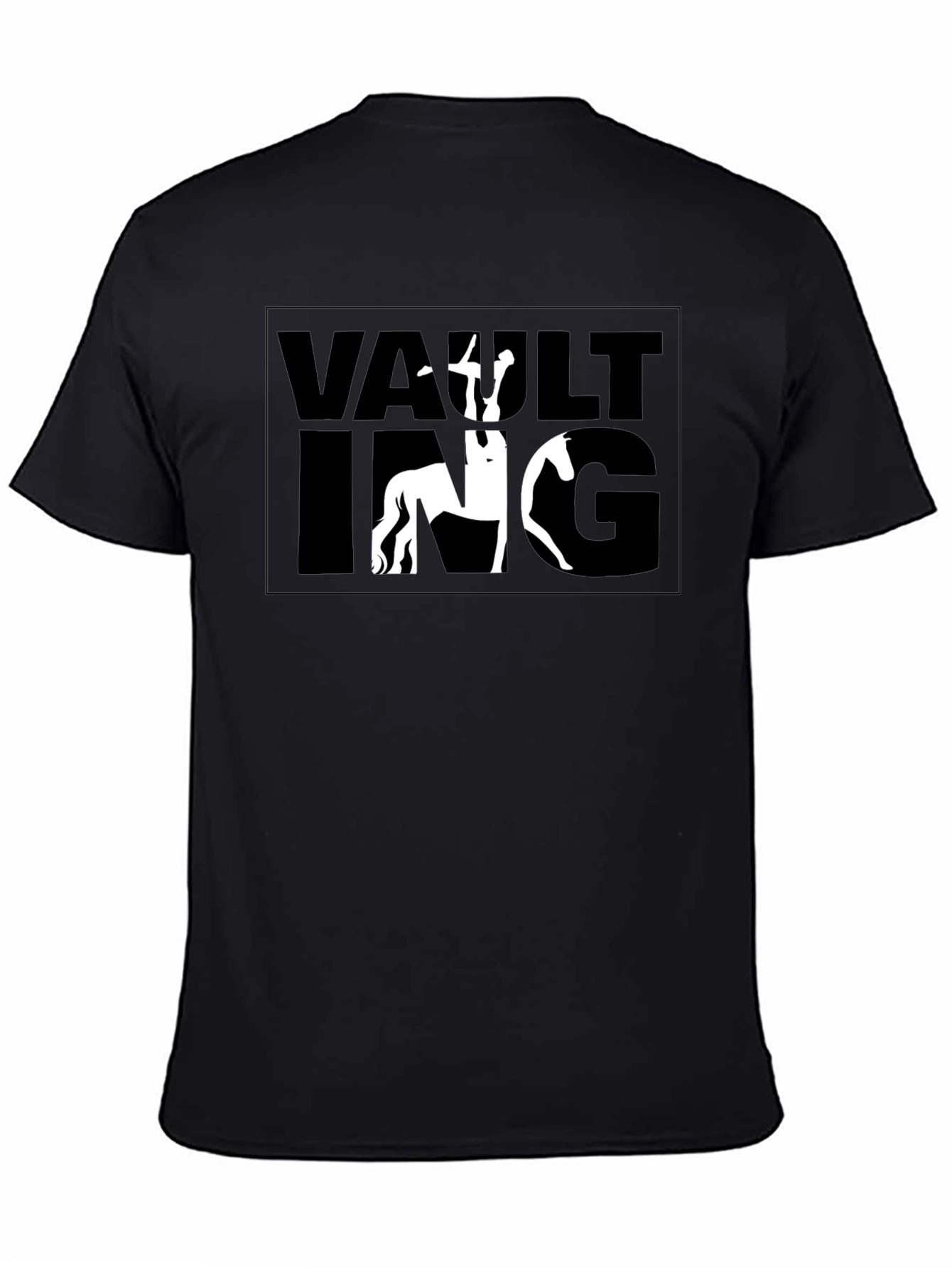 Black Vaulting Horse Rider T-Shirt - Black Graphic Tee view 4