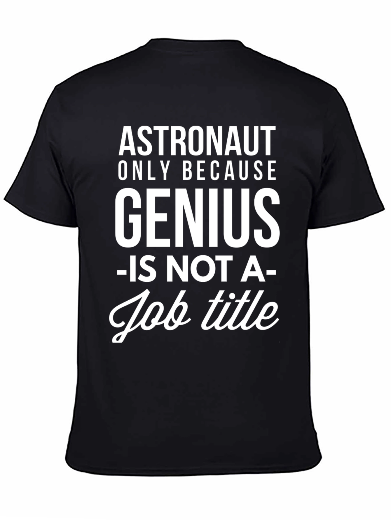 Black Astronaut Genius Black Graphic T-Shirt view 4