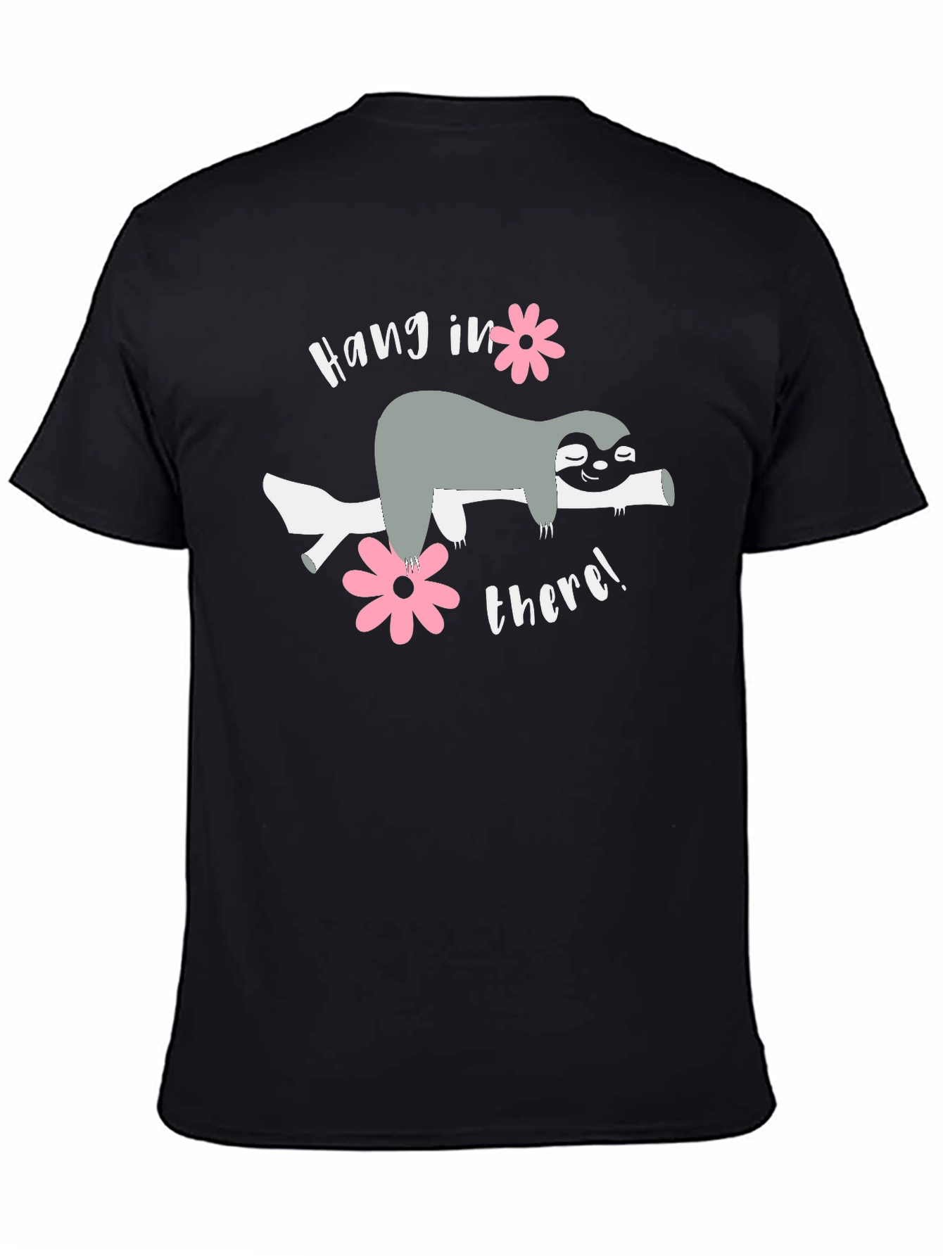 Black Hang In There Sloth Graphic Tee view 4