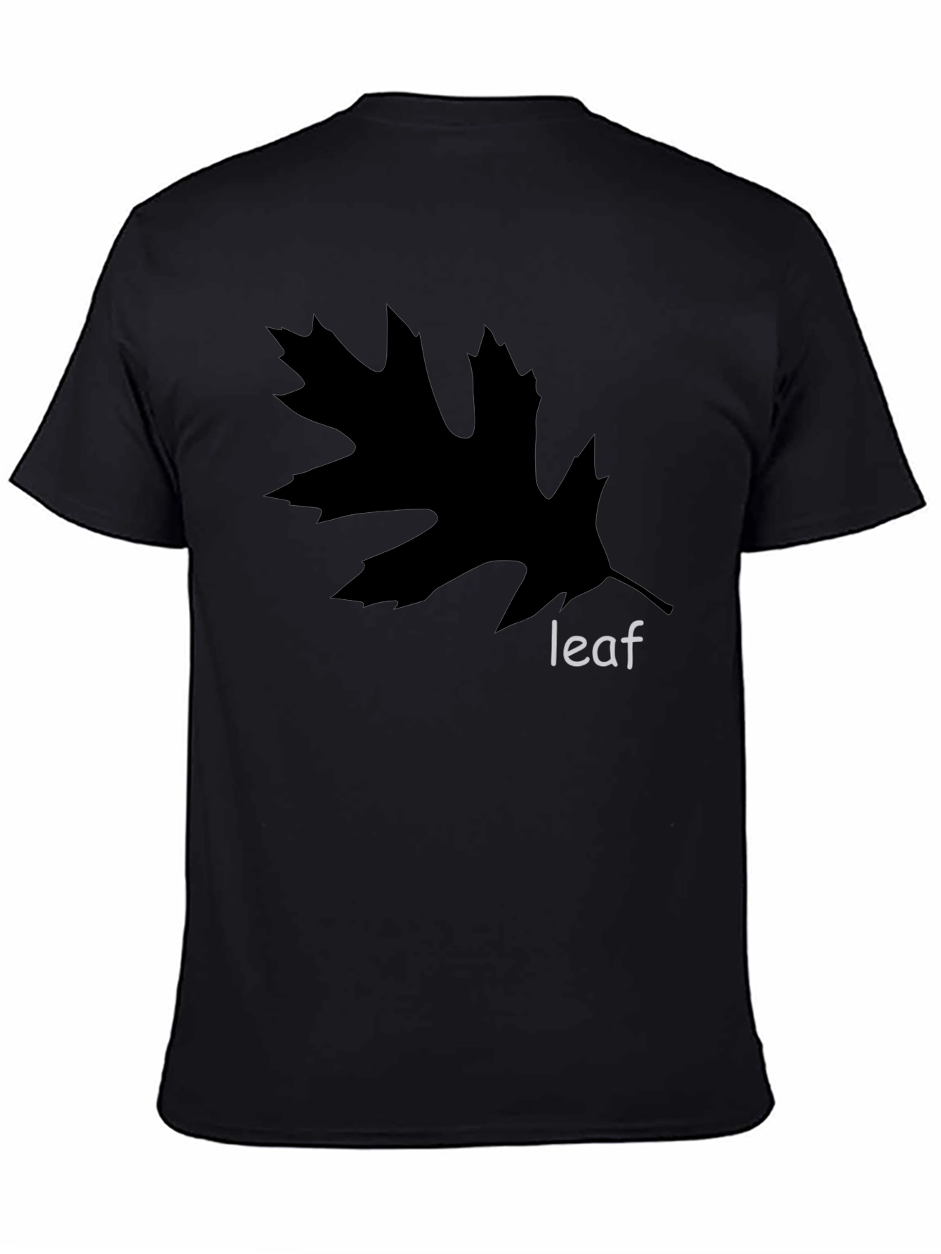 Black Leaf Graphic Black Tee - Nature Inspired Casual Wear view 4