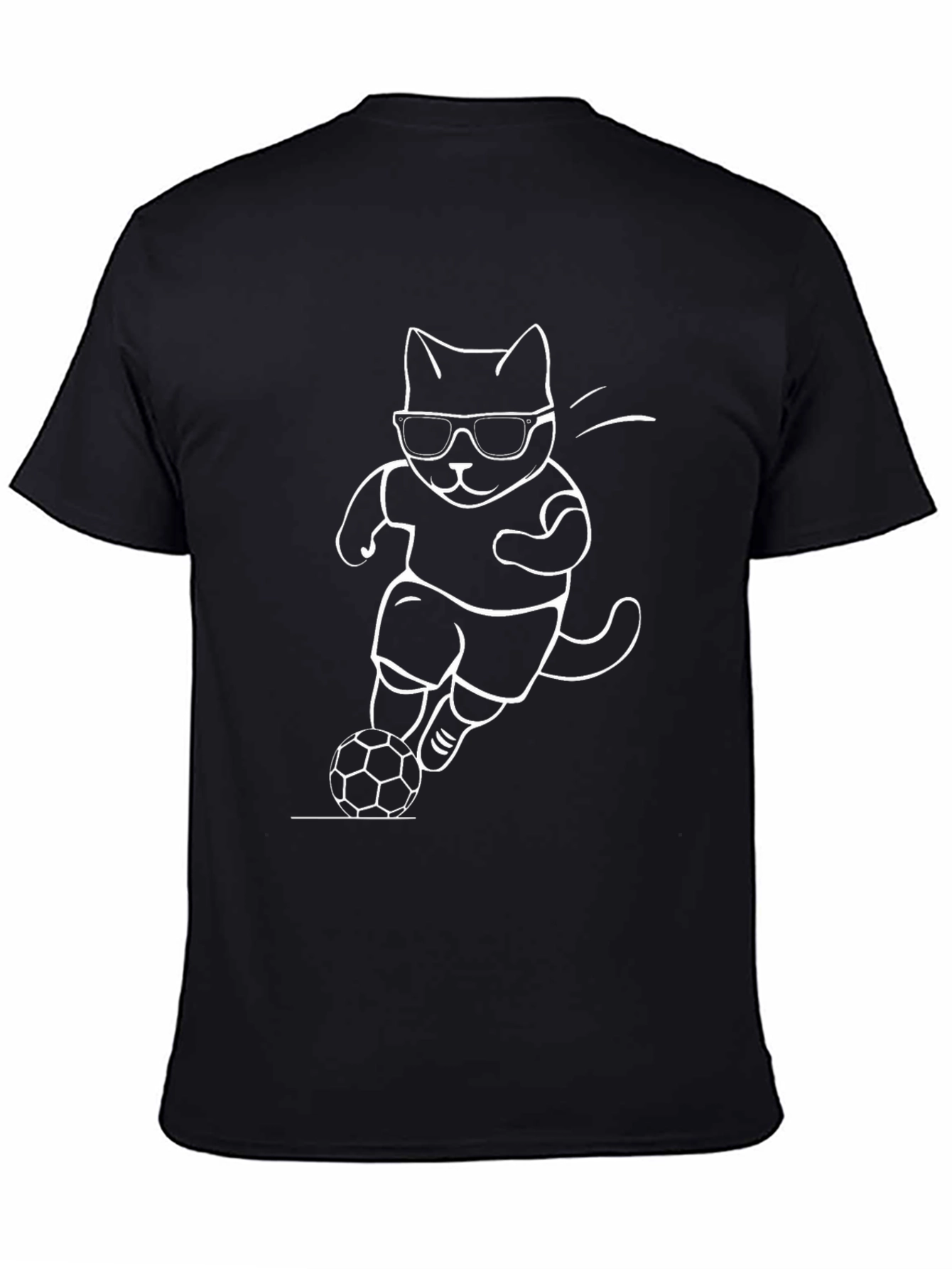 Black Cool Cat Soccer T-Shirt view 4