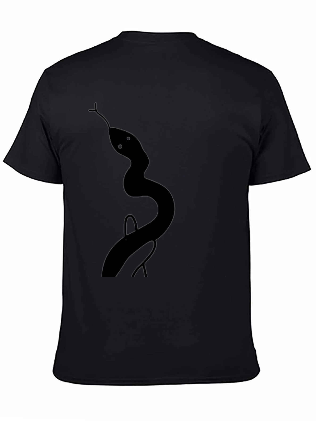 Black Men's Black Snake Graphic Tee - Casual Style view 4