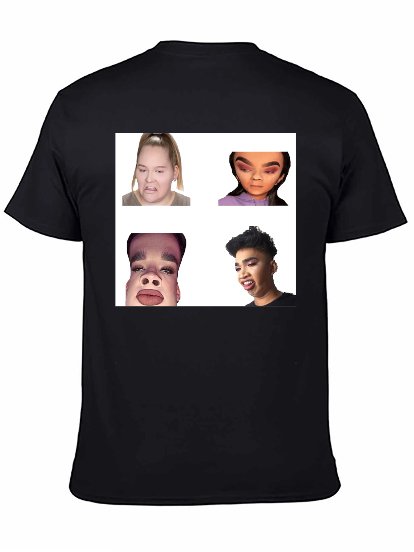 Black Meme Faces Graphic Tee - Funny Unisex T-Shirt view 4
