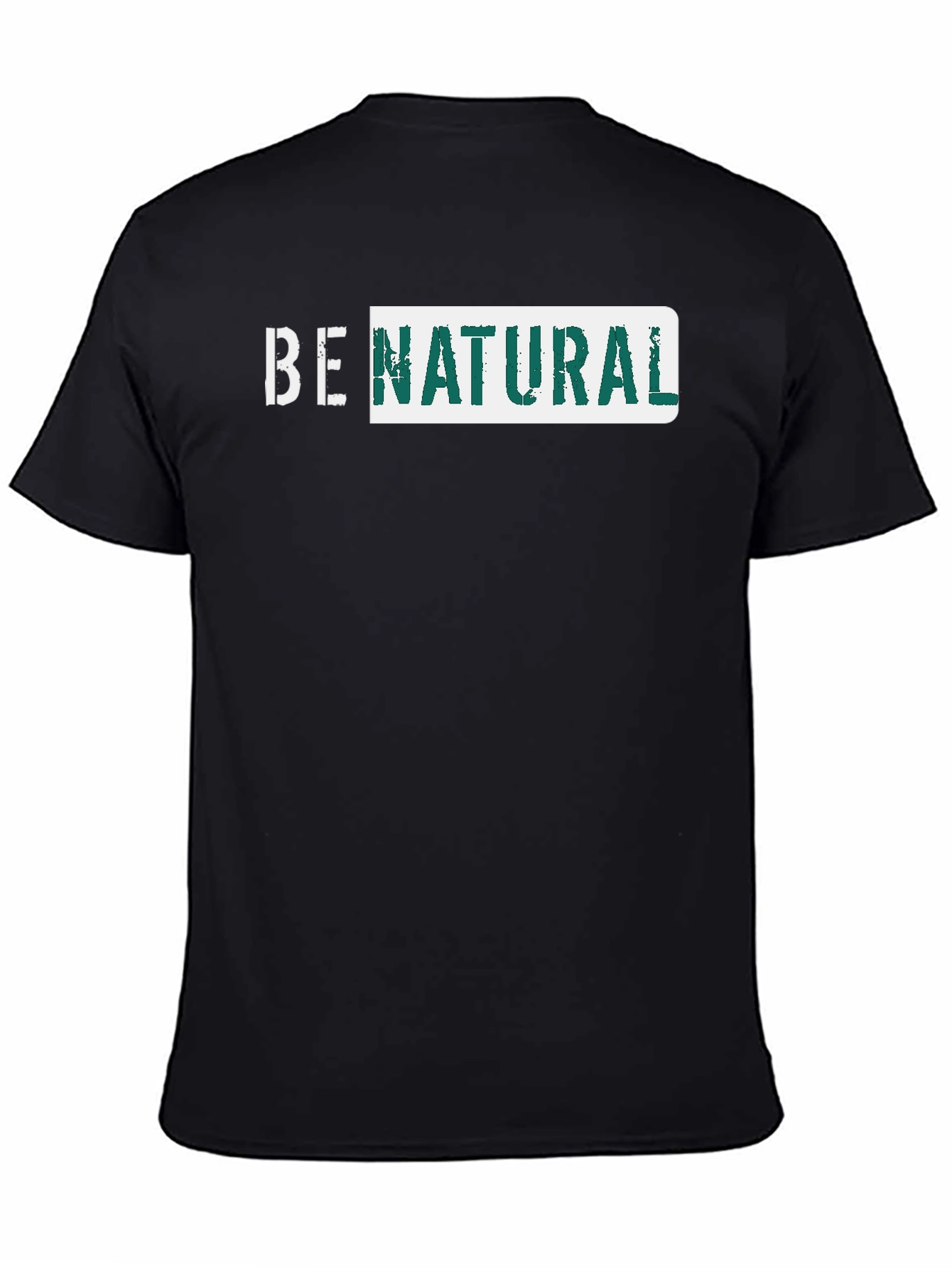 Black Be Natural Graphic Tee - Black Cotton T-Shirt view 4