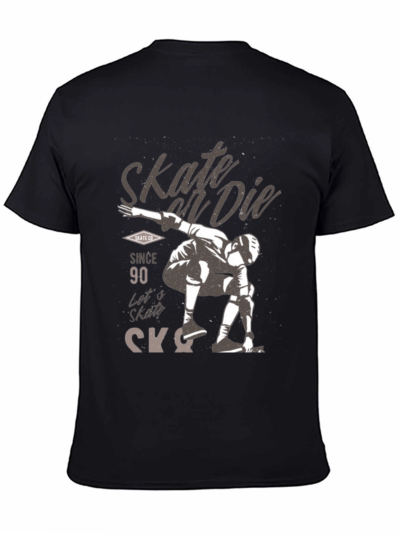 Black Skate or Die Graphic Tee - Skateboarding T-Shirt view 4