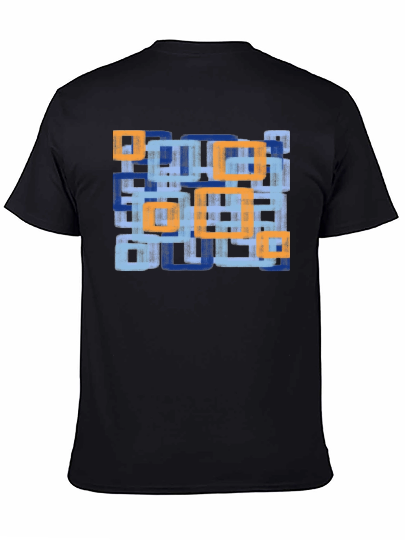 Black Modern Abstract Geometric T-Shirt view 4