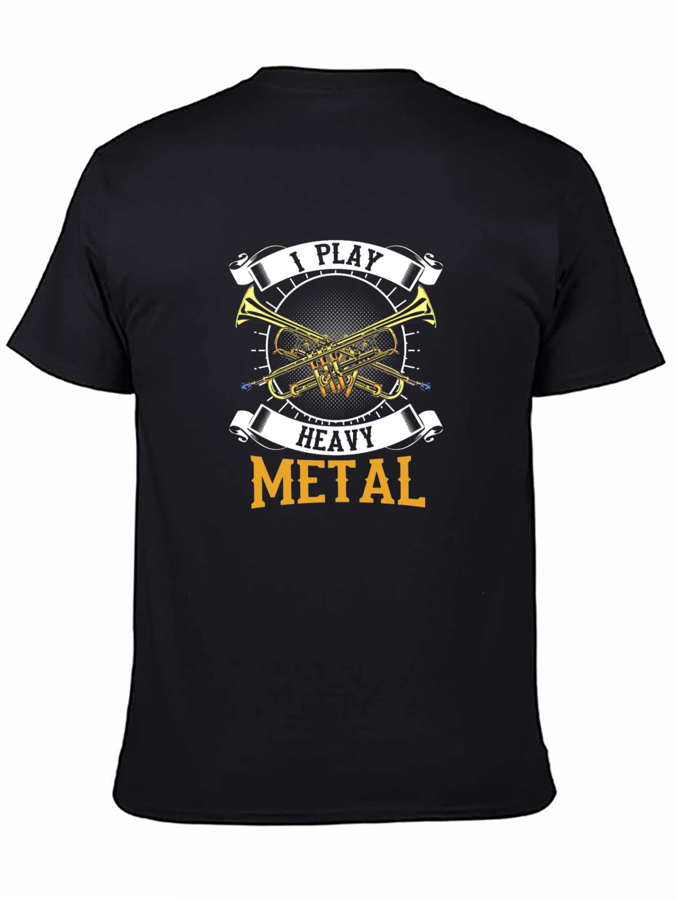 Black I Play Heavy Metal T-Shirt - Musician Gift view 4