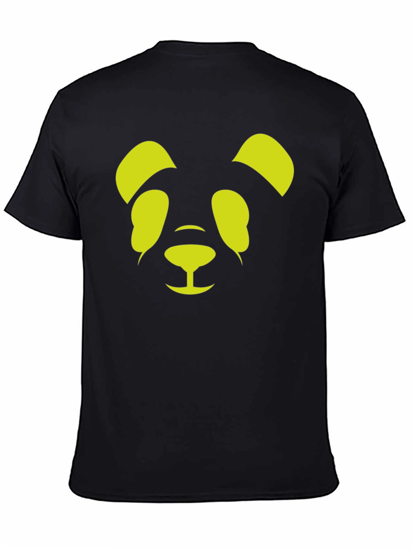 Black Cool Panda Graphic Tee - Black Cotton Blend T-Shirt view 4