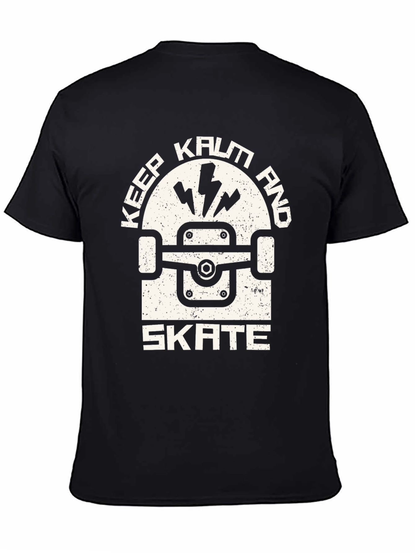 Black Keep Kalm and Skate Black T-Shirt view 4