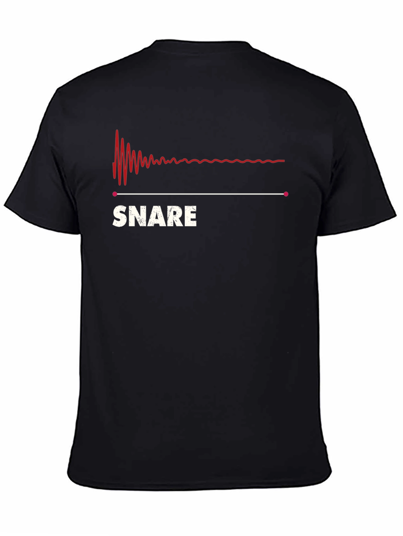 Black Snare Drum Sound Wave T-Shirt - Musician Tee view 4