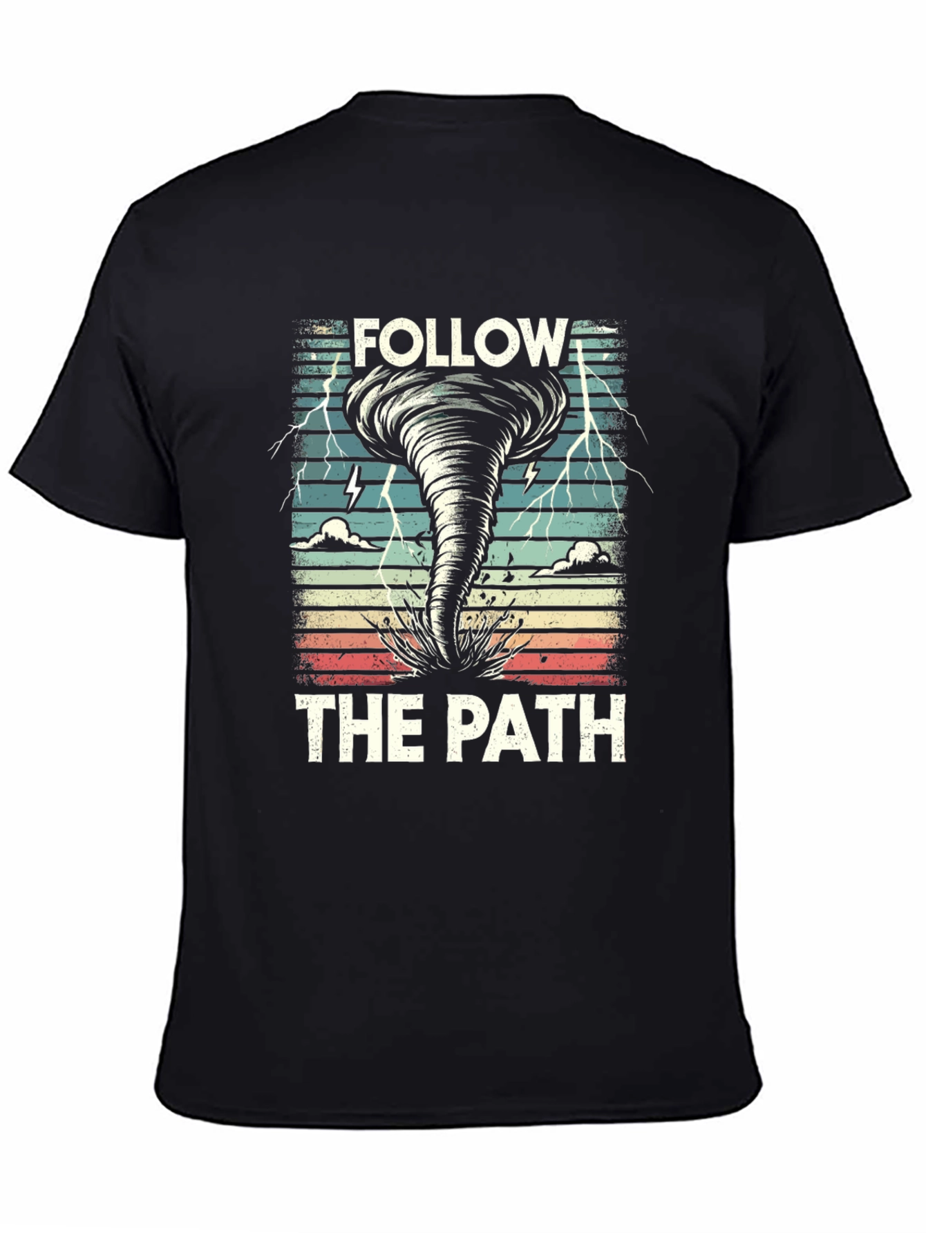 Black Follow the Path Tornado Graphic T-Shirt view 4