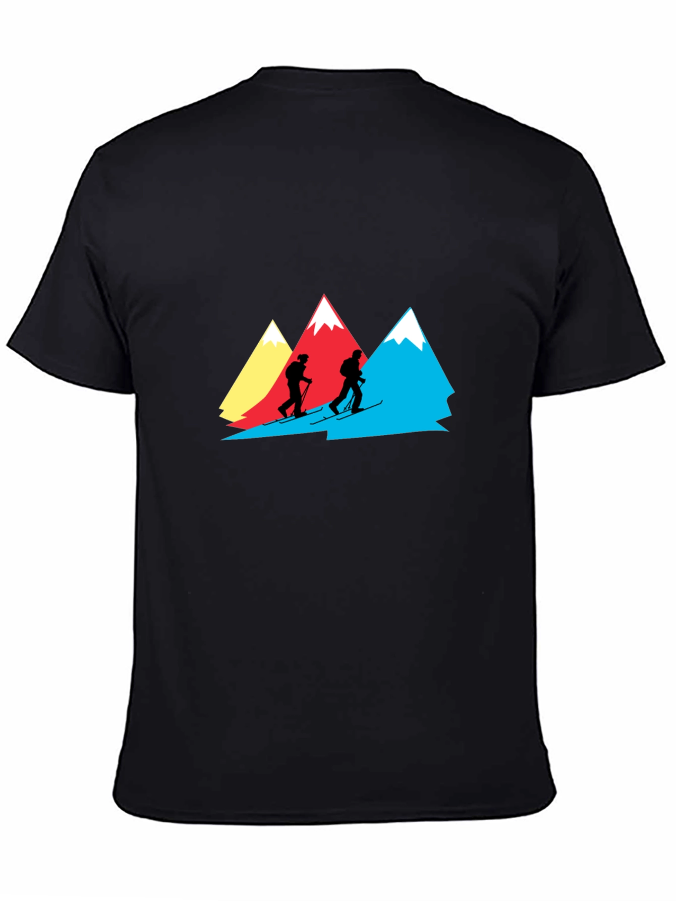 Black Mountain Skiers Graphic Tee - Black Cotton Shirt view 4